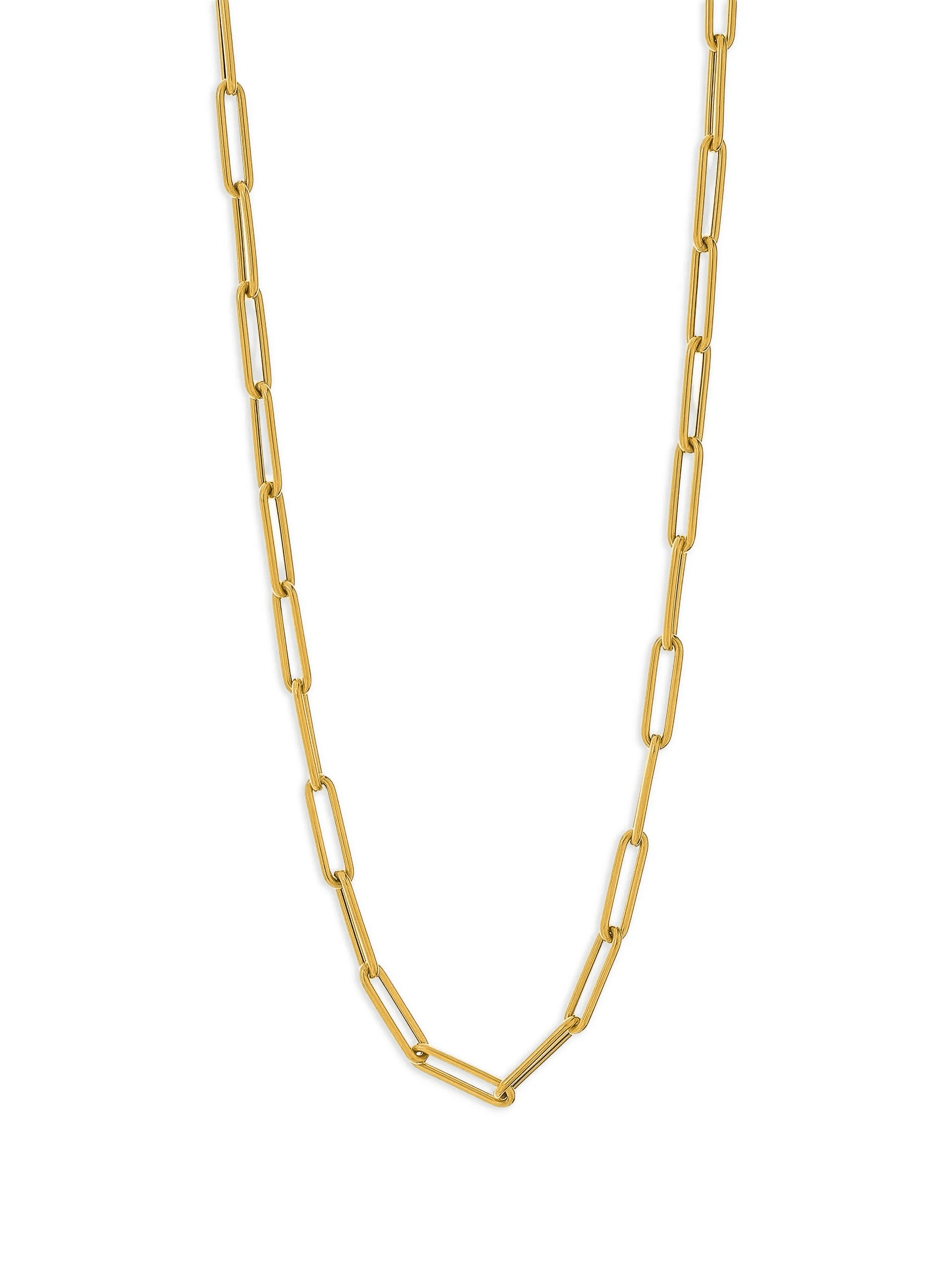 medium 14K yellow gold Paper Clip chain necklace - Image 1