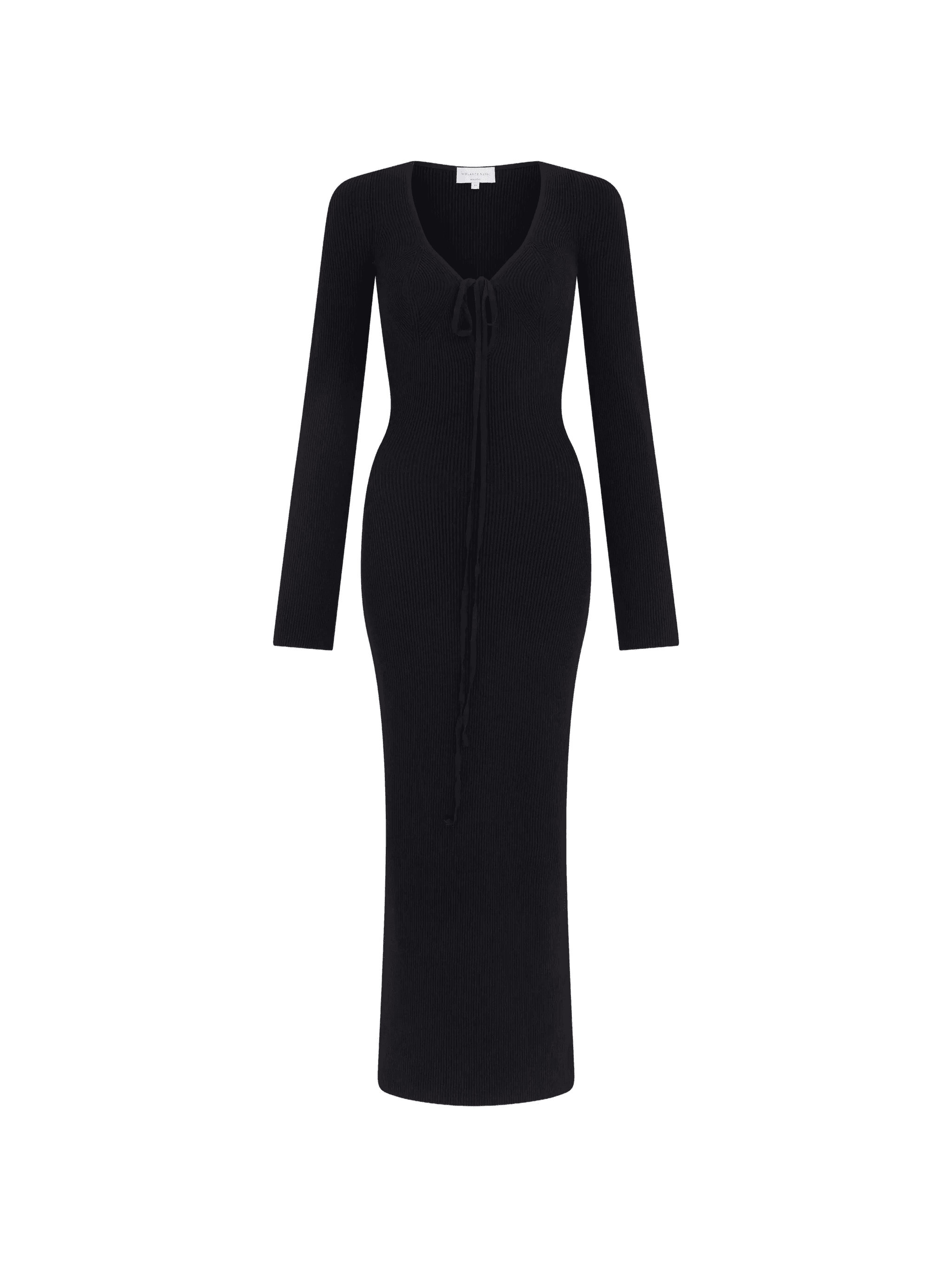 Cristina halterneck long-sleeve midi dress - Image 1