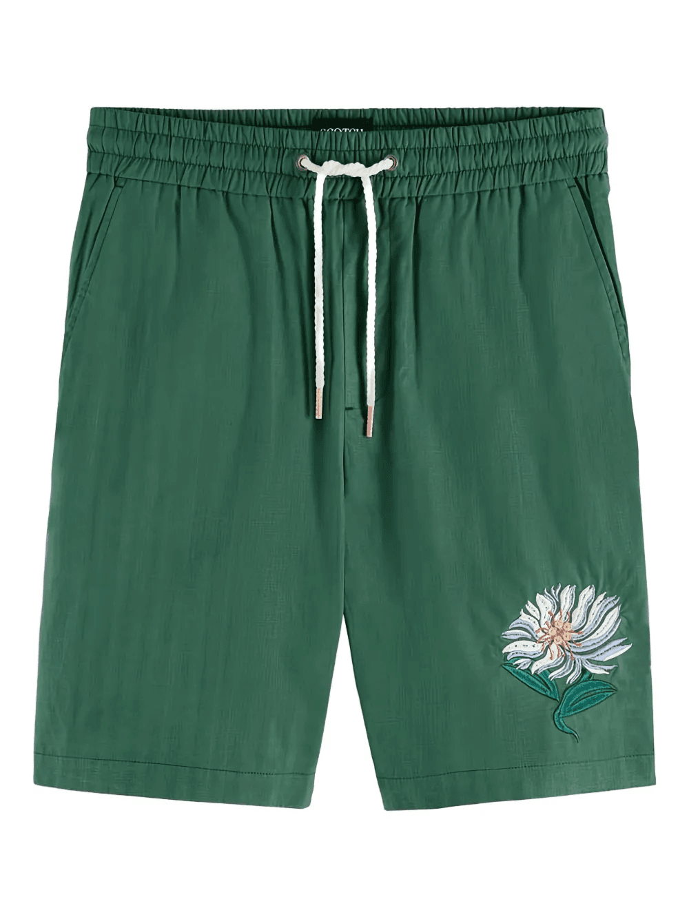 floral-embroidered drawstring shorts - Image 1