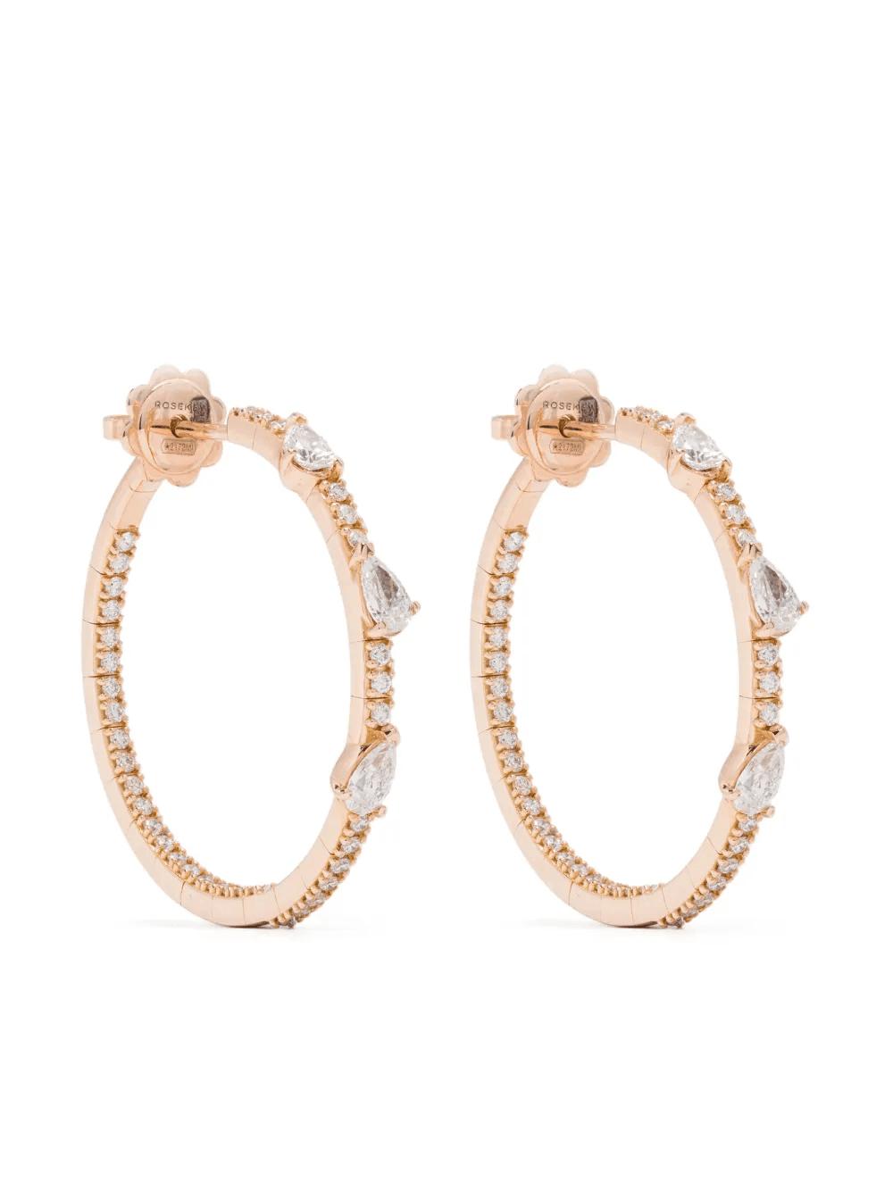 18K rose gold diamonds earrings - Image 1