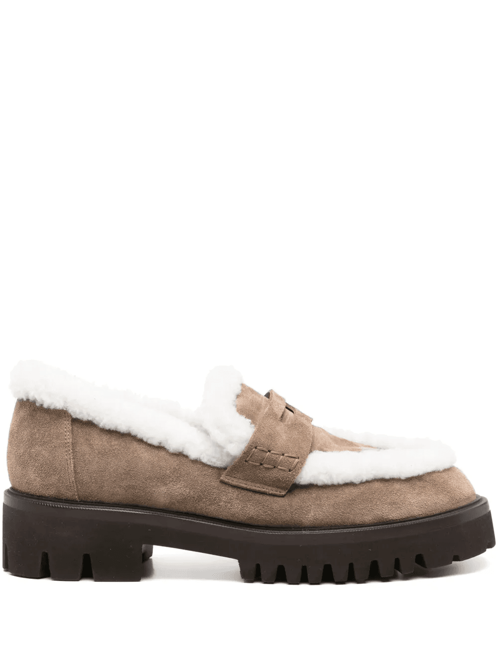 shearling-trimmed penny loafers - Image 1