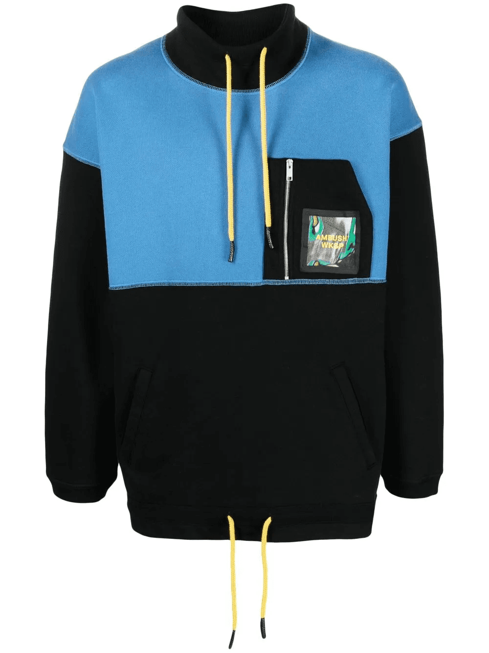 two-tone logo-patch sweatshirt - Image 1