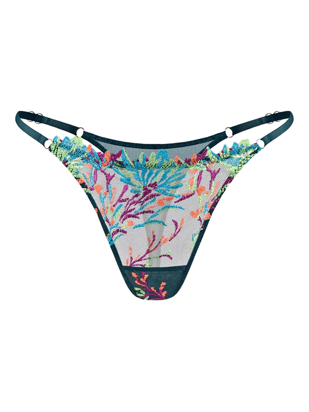 floral embroidered g-string - Image 1
