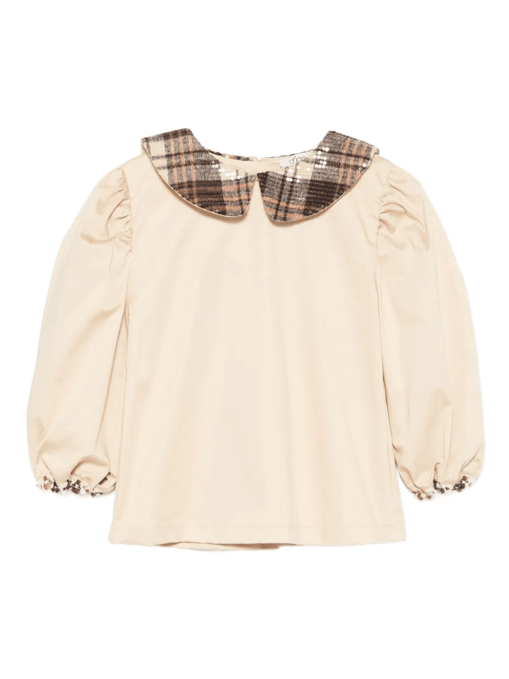 checked-collar blouse - Image 1