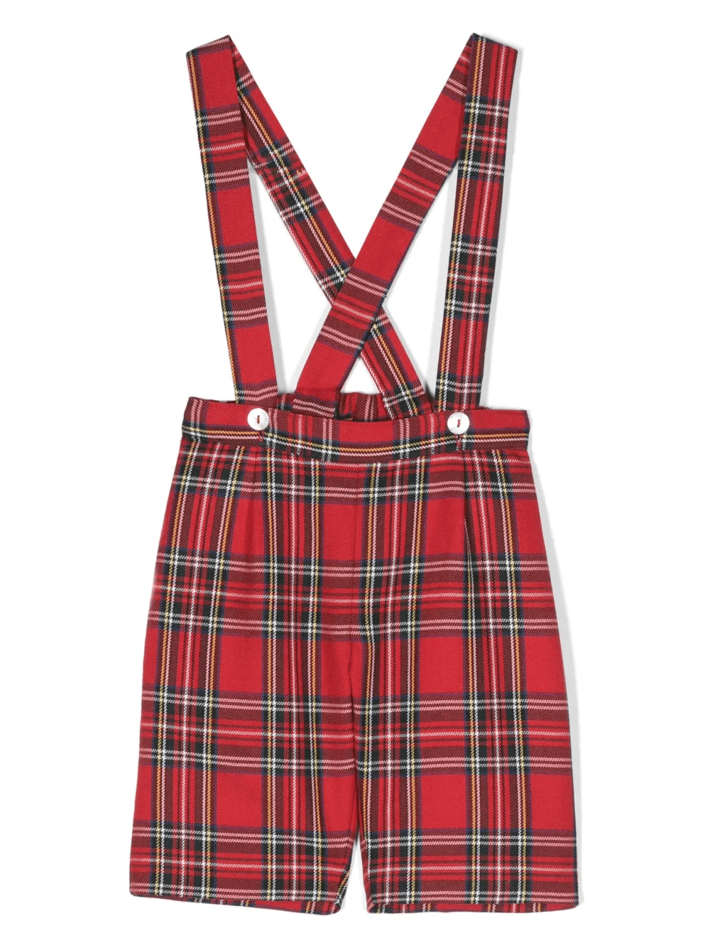 tartan-pattern cropped dungarees - Image 1