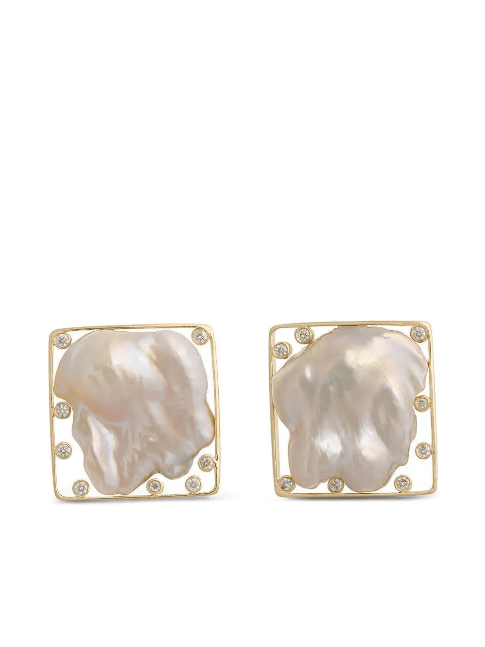 18kt yellow gold pearl earrings - Image 1
