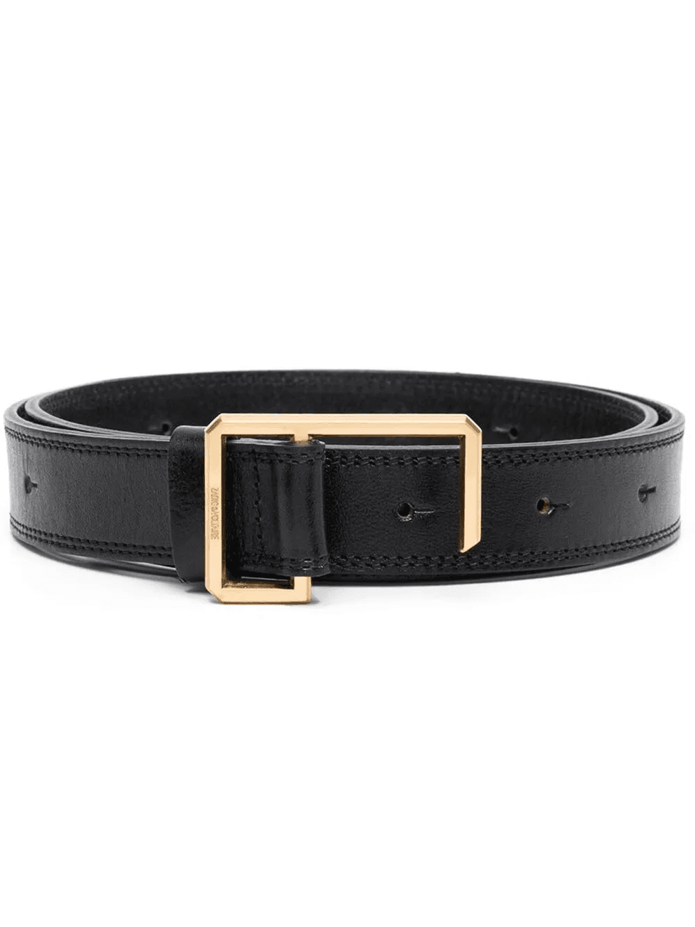engraved-logo buckle leather belt - Image 1
