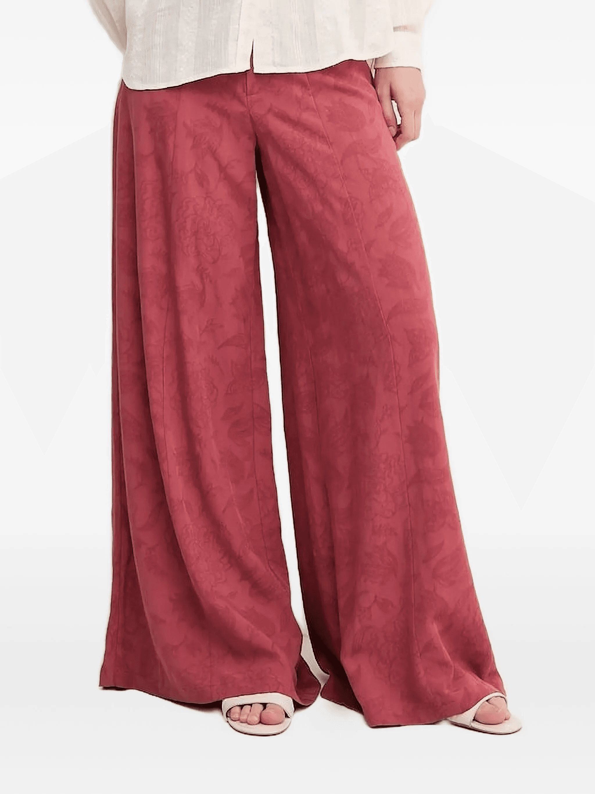 floral-embroidered trousers - Image 1