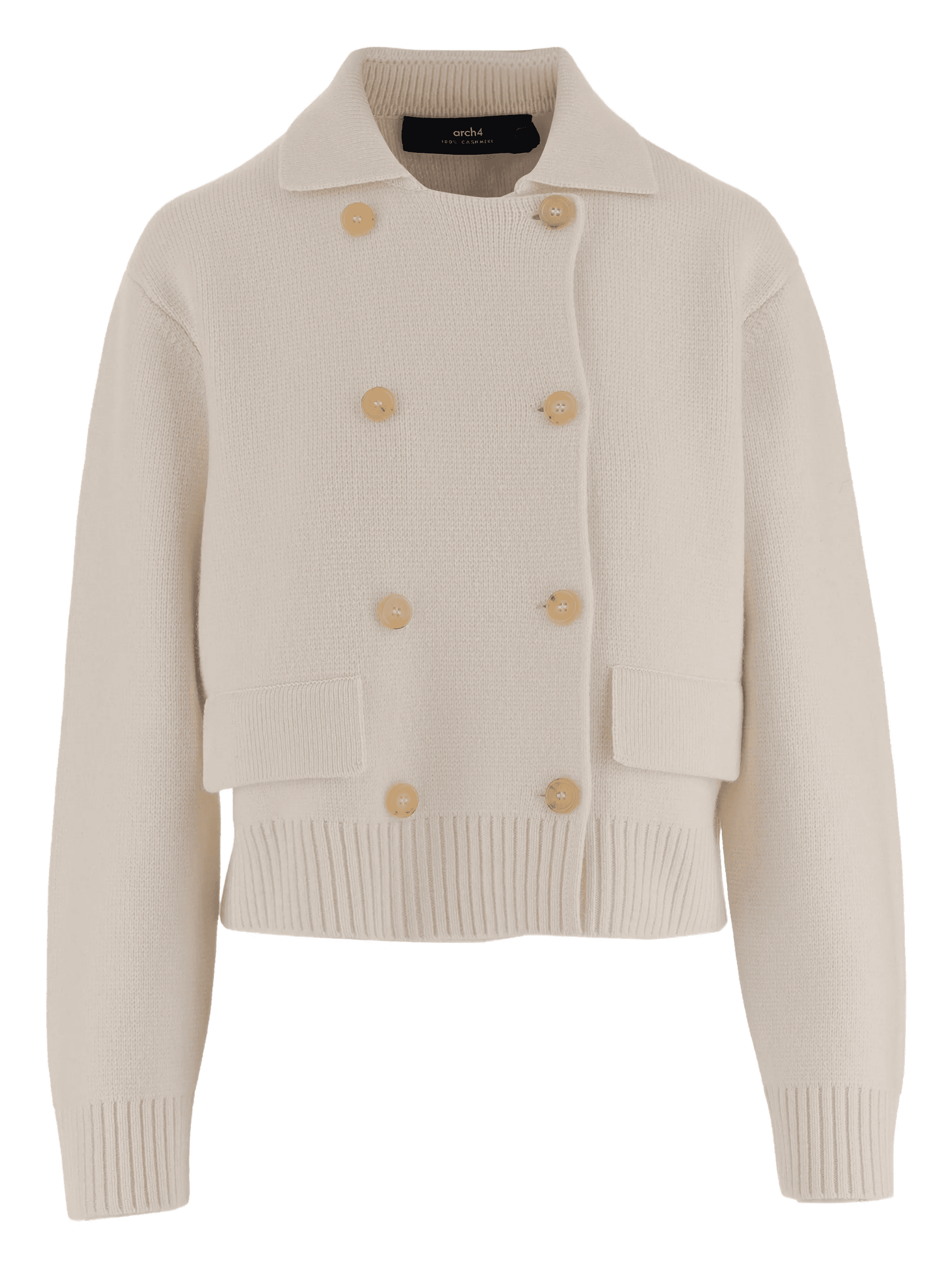 double-breasted ribbed knit jacket - Image 1