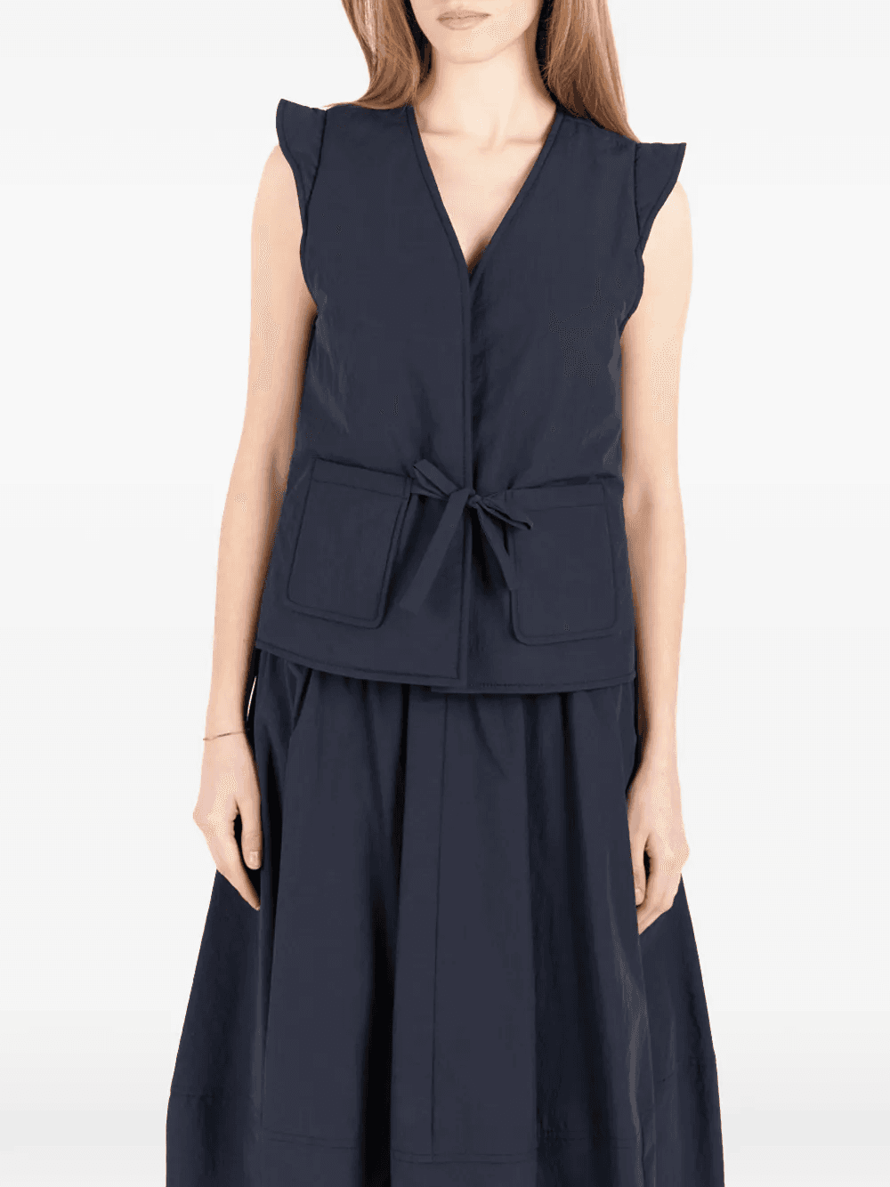 V-neck tie-detail vest - Image 1