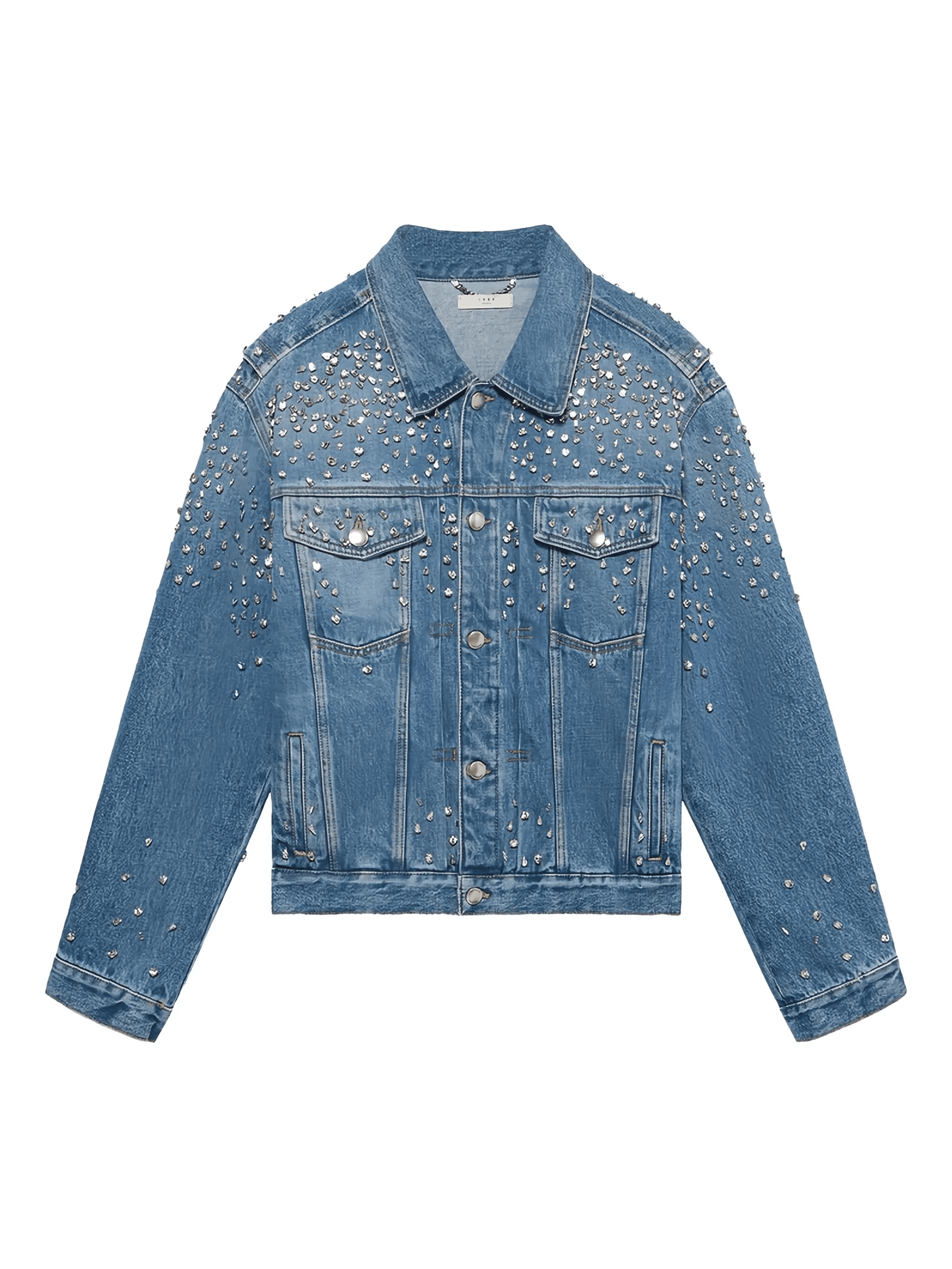 crystal-embellished denim jacket - Image 1