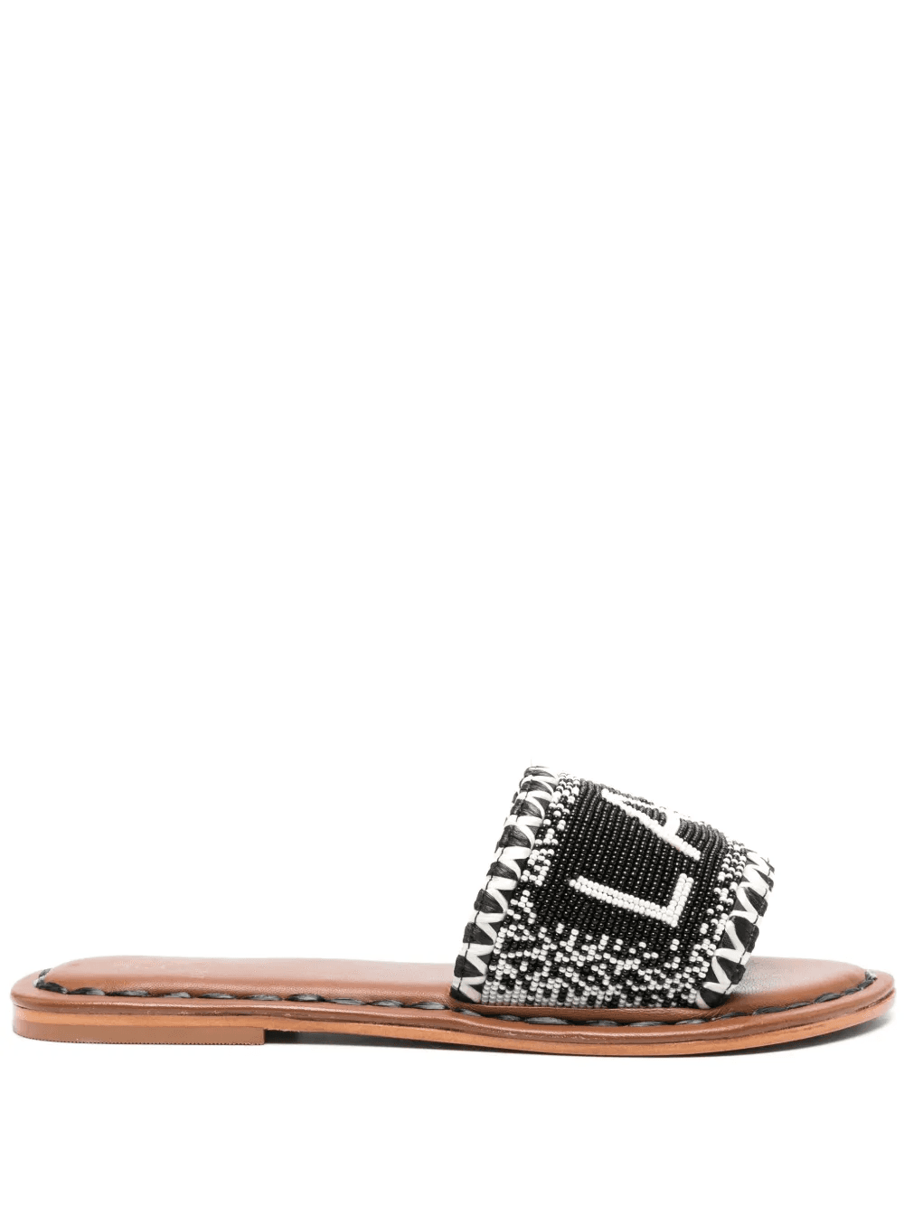 bead-embellished leather sandals - Image 1