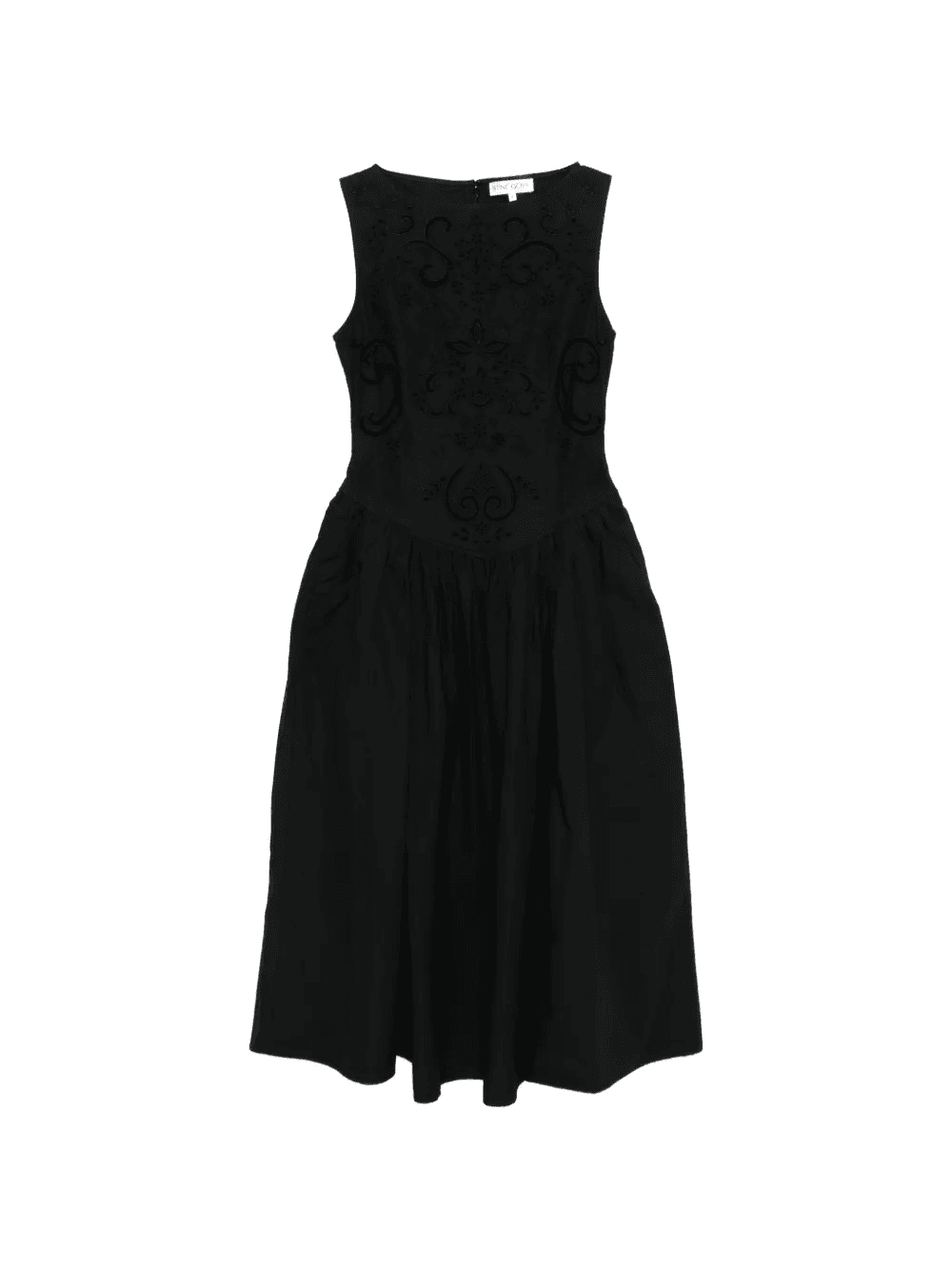 floral-embroidered midi dress - Image 1