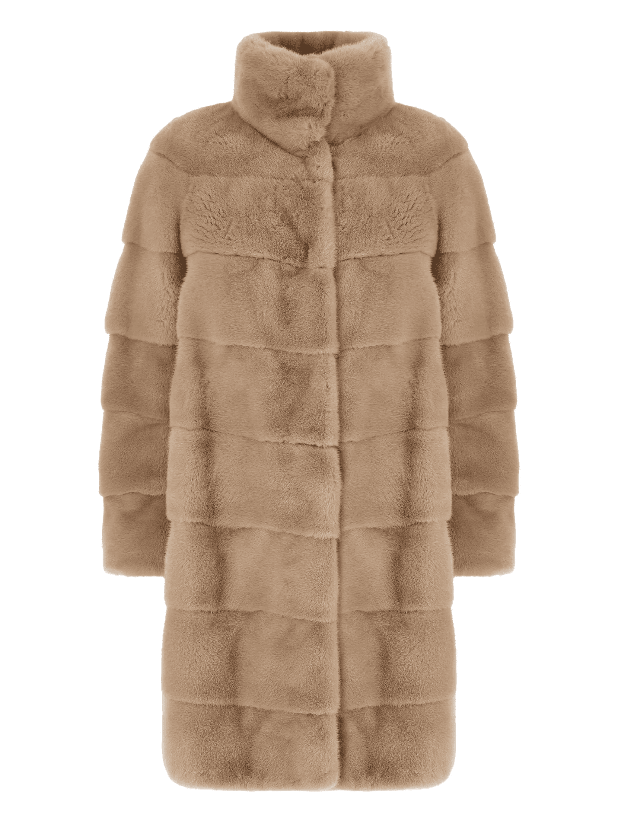 horizontal-panel fur coat - Image 1