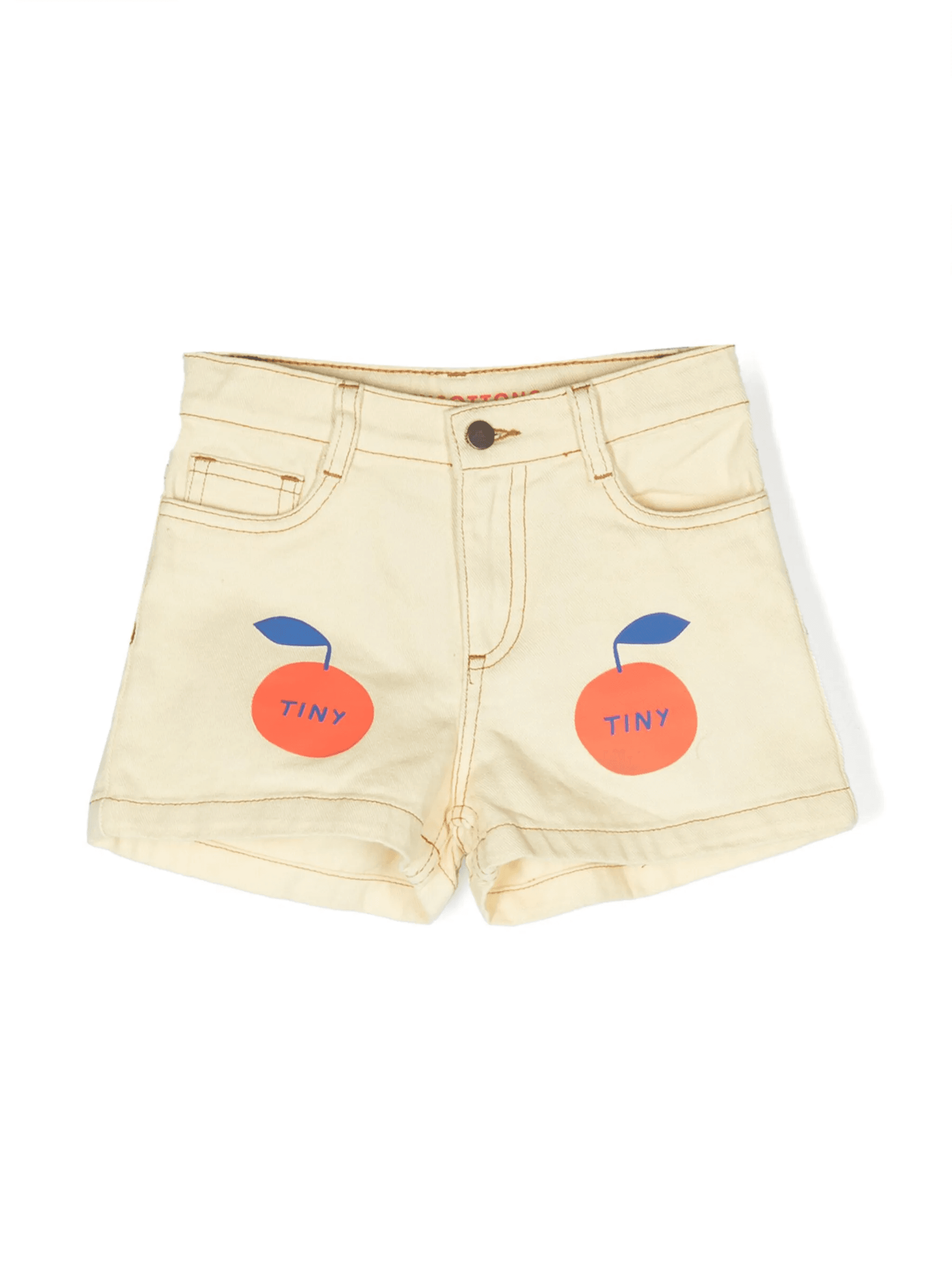 fruit-print cotton denim shorts - Image 1