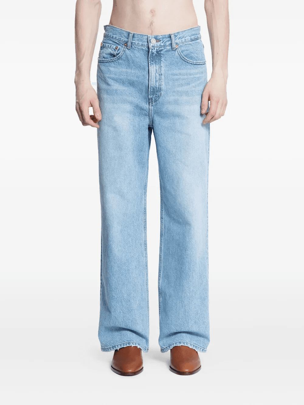 straight-leg cotton jeans - Image 1