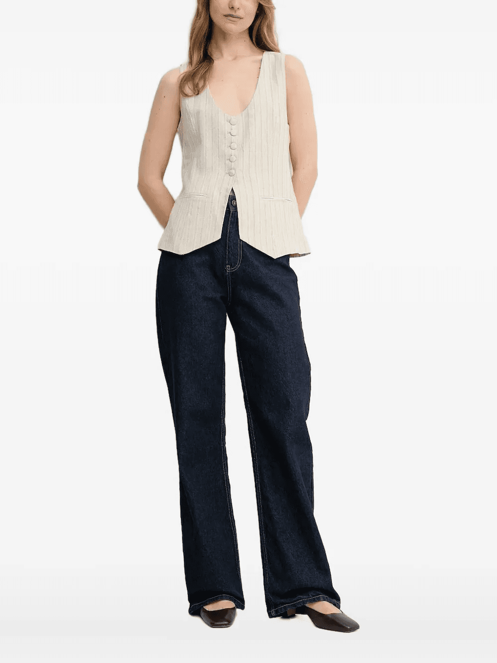pinstripe button top - Image 1
