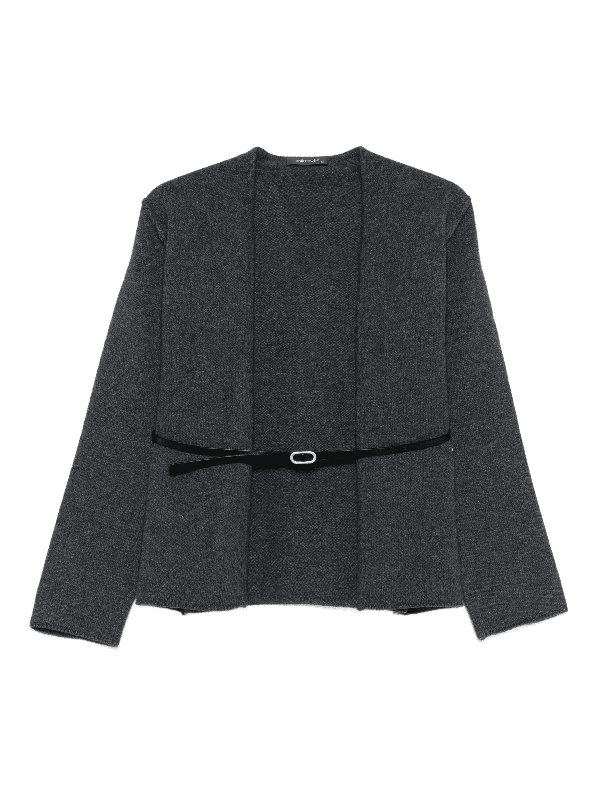 belted wool cardigan - Image 1