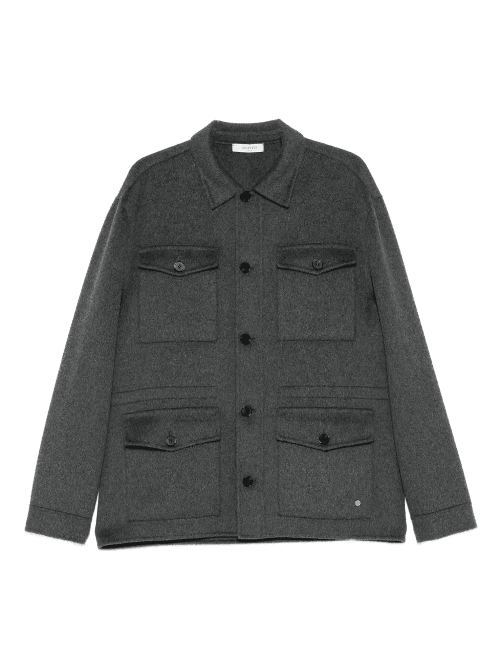buttoned flap-pocket shirt jacket - Image 1