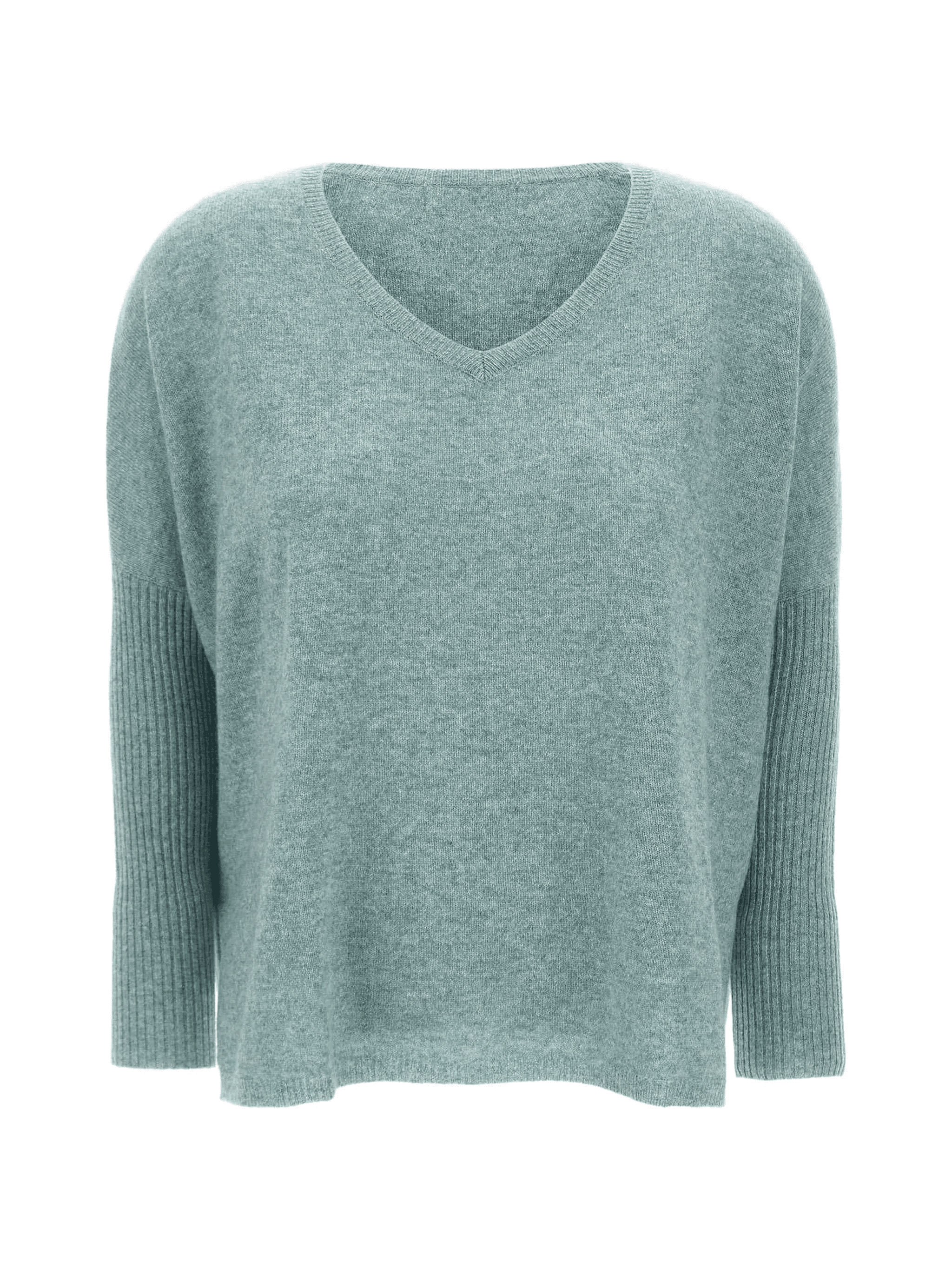 Faustine ribbed-sleeve V-neck sweater - Image 1