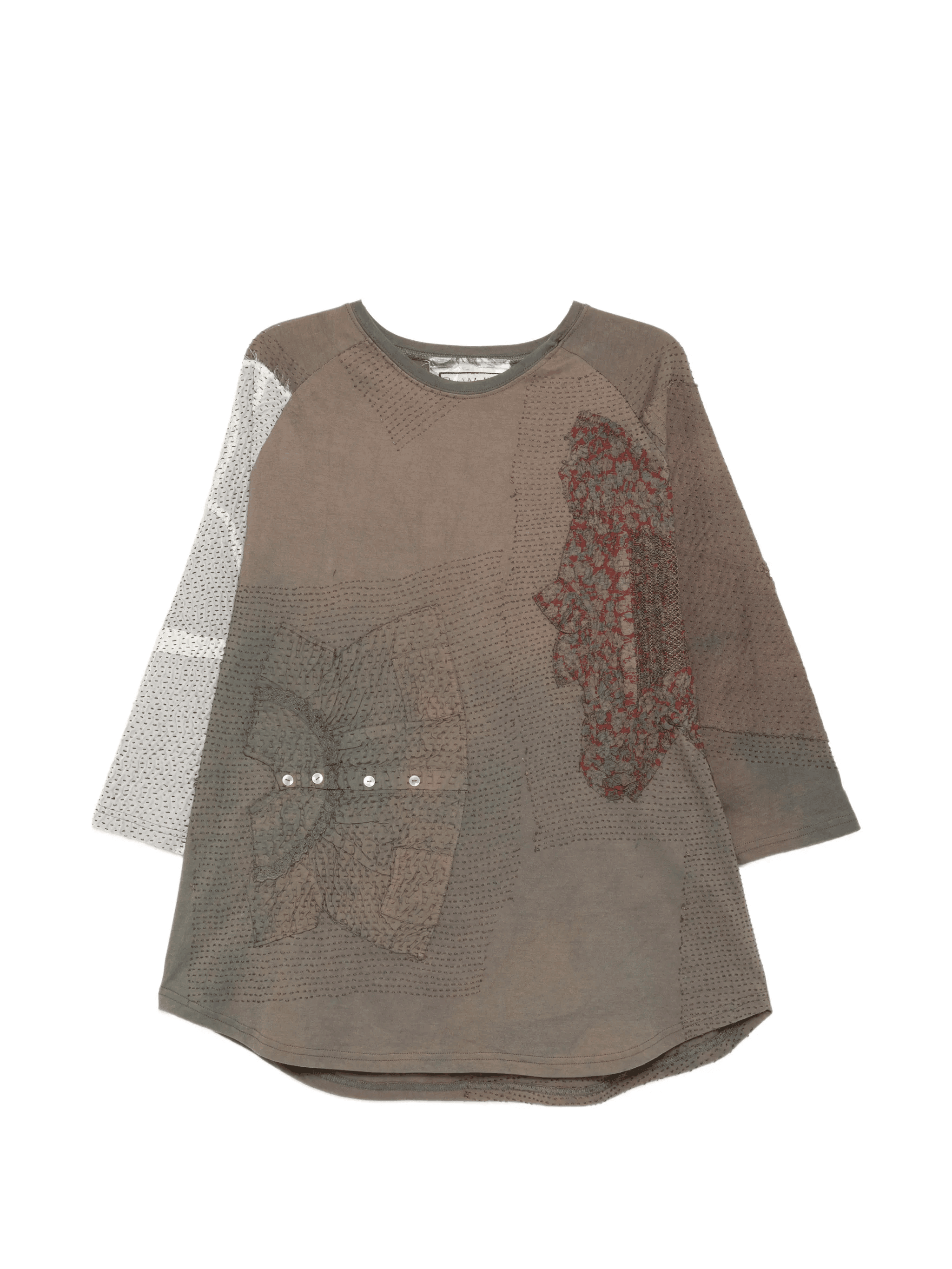 patchwork button T-shirt - Image 1