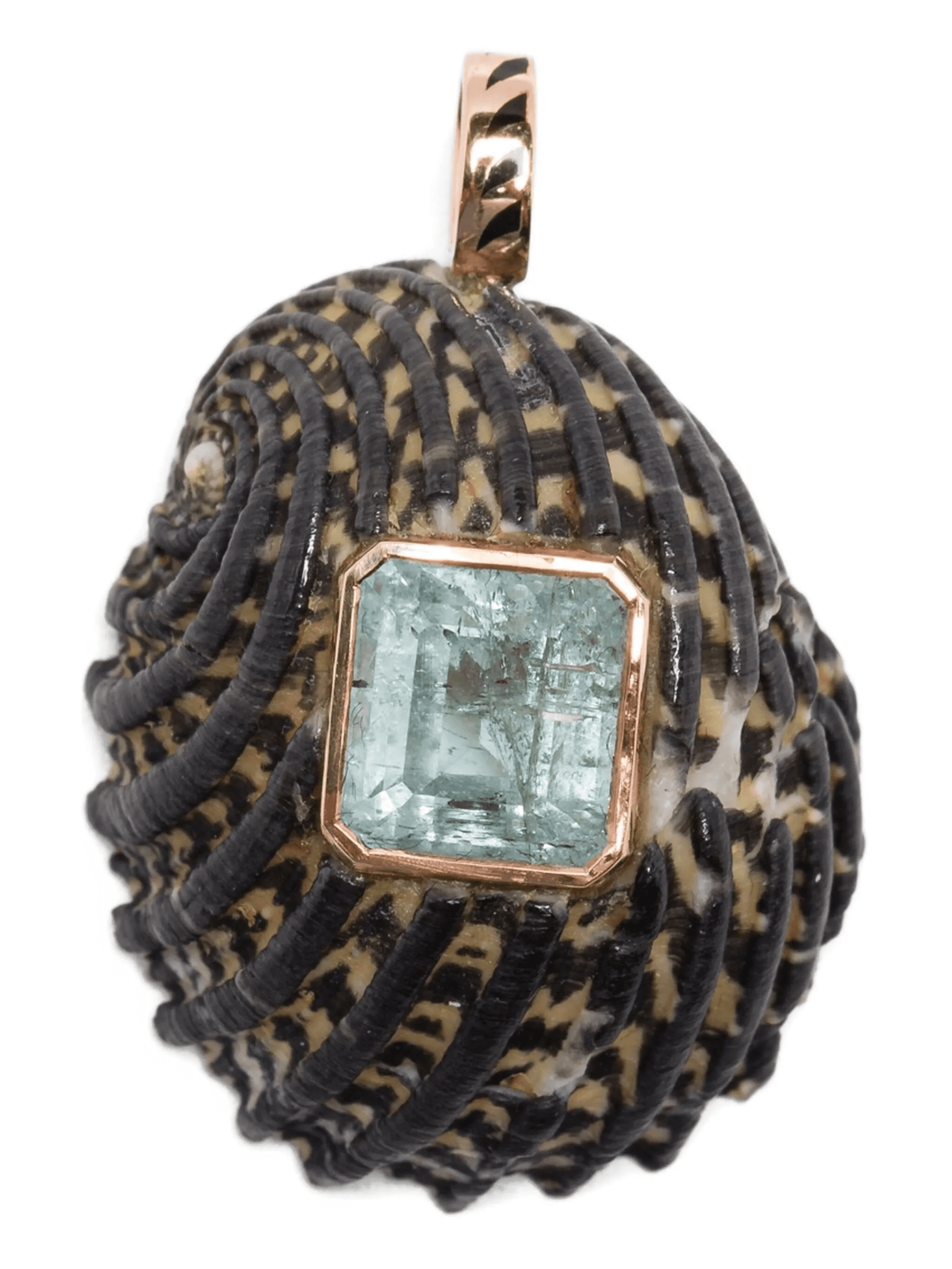 18K rose gold Narita aquamarine pendant - Image 1
