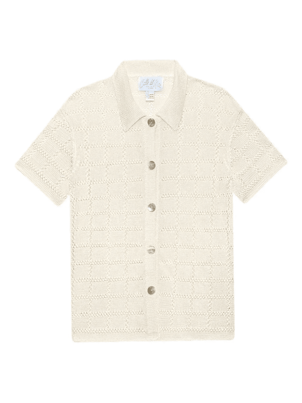 grid-pattern short-sleeve shirt - Image 1