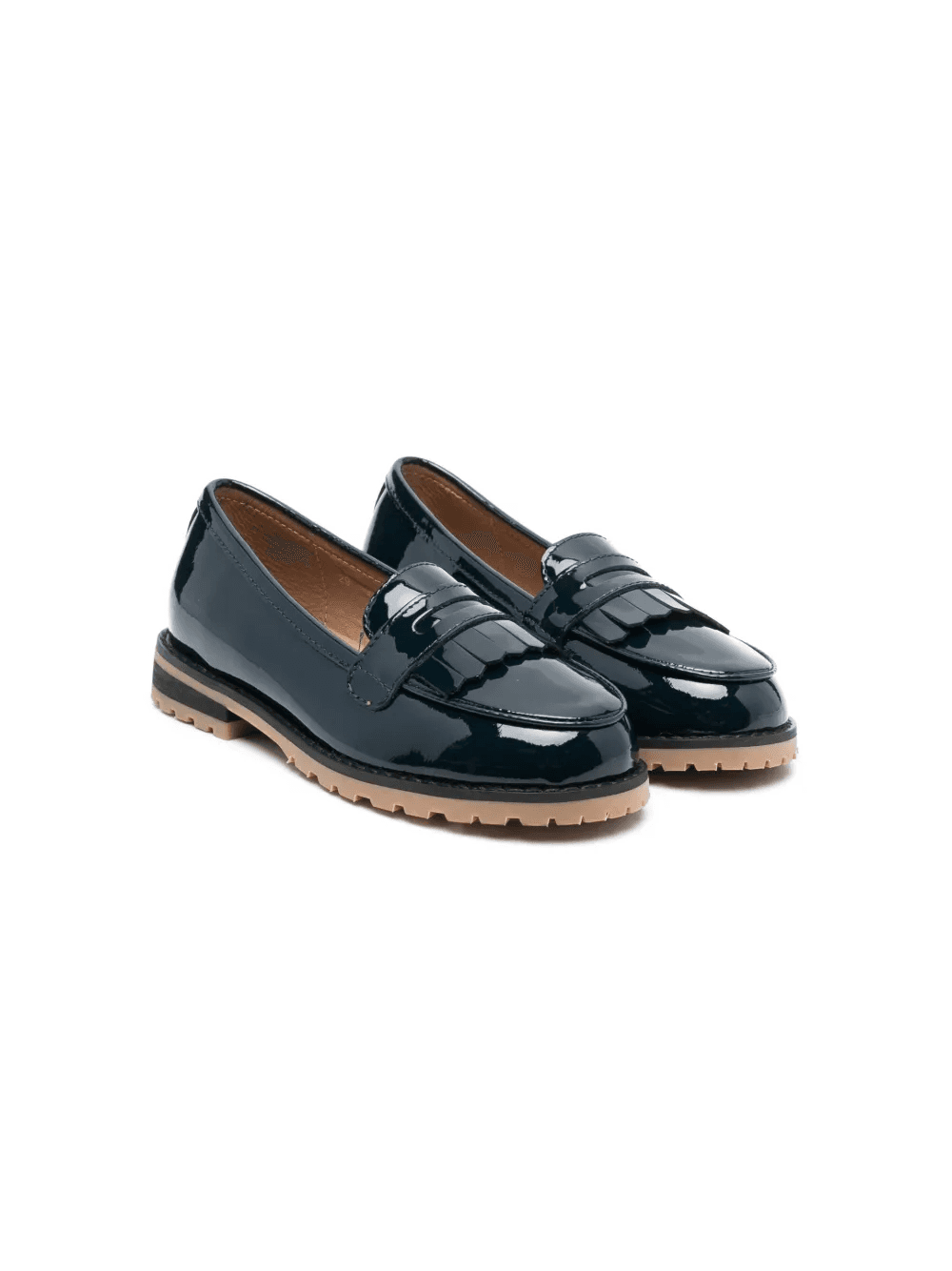 round-toe leather loafers - Image 1