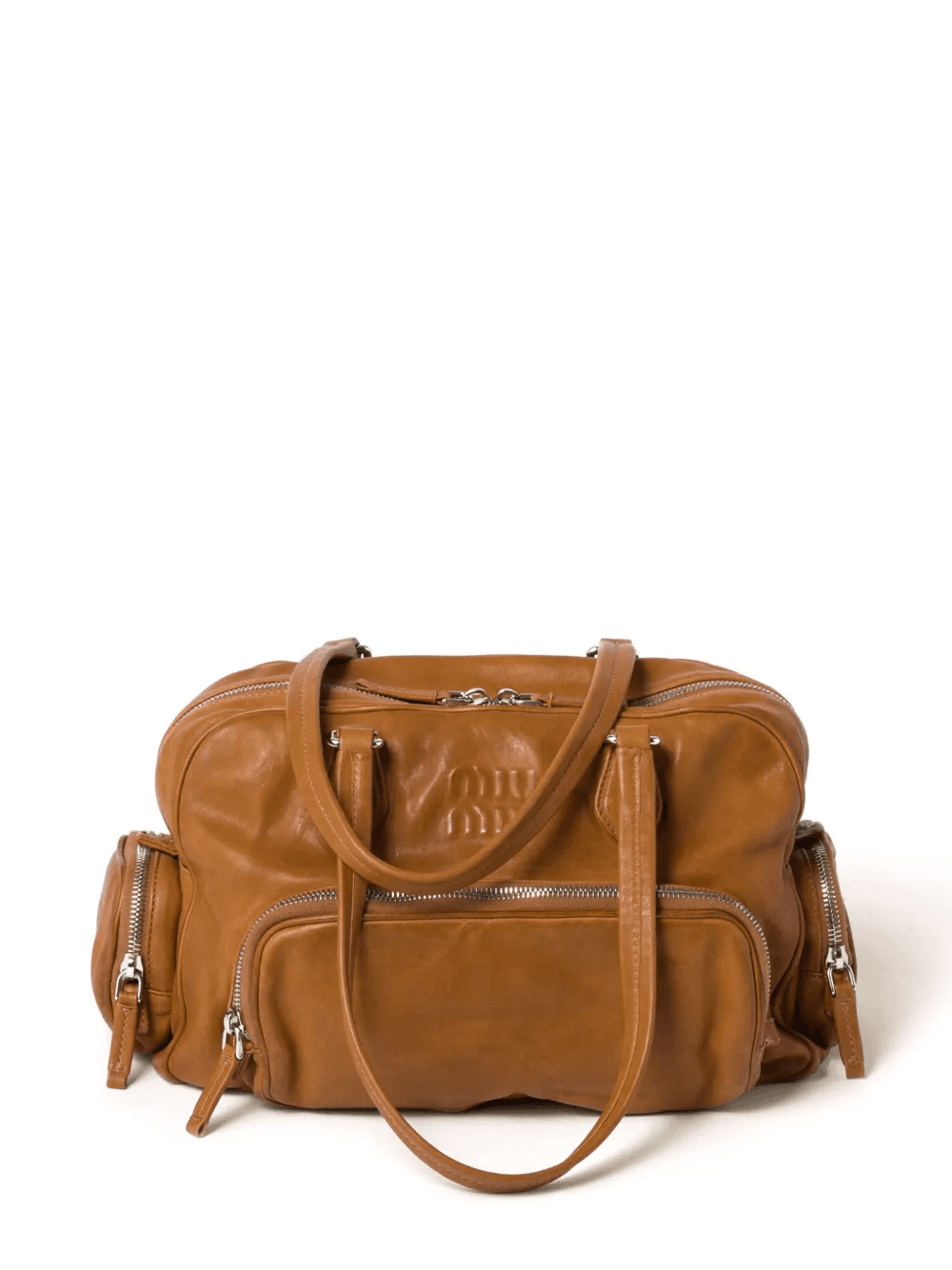 logo-embossed leather tote bag - Image 1