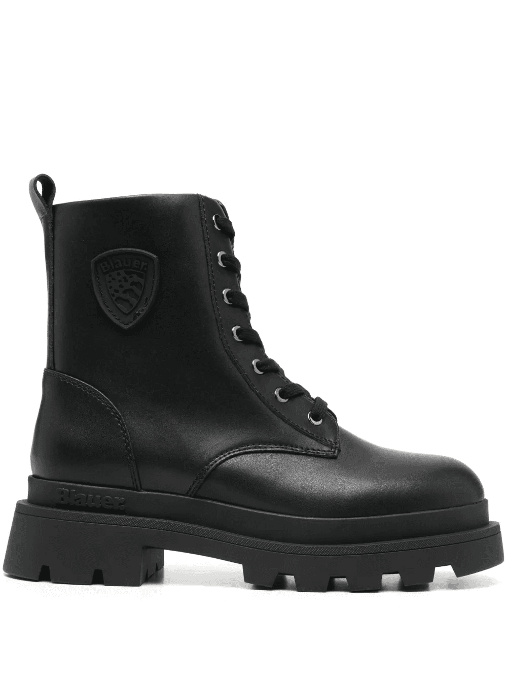 faux-leather combat boots - Image 1