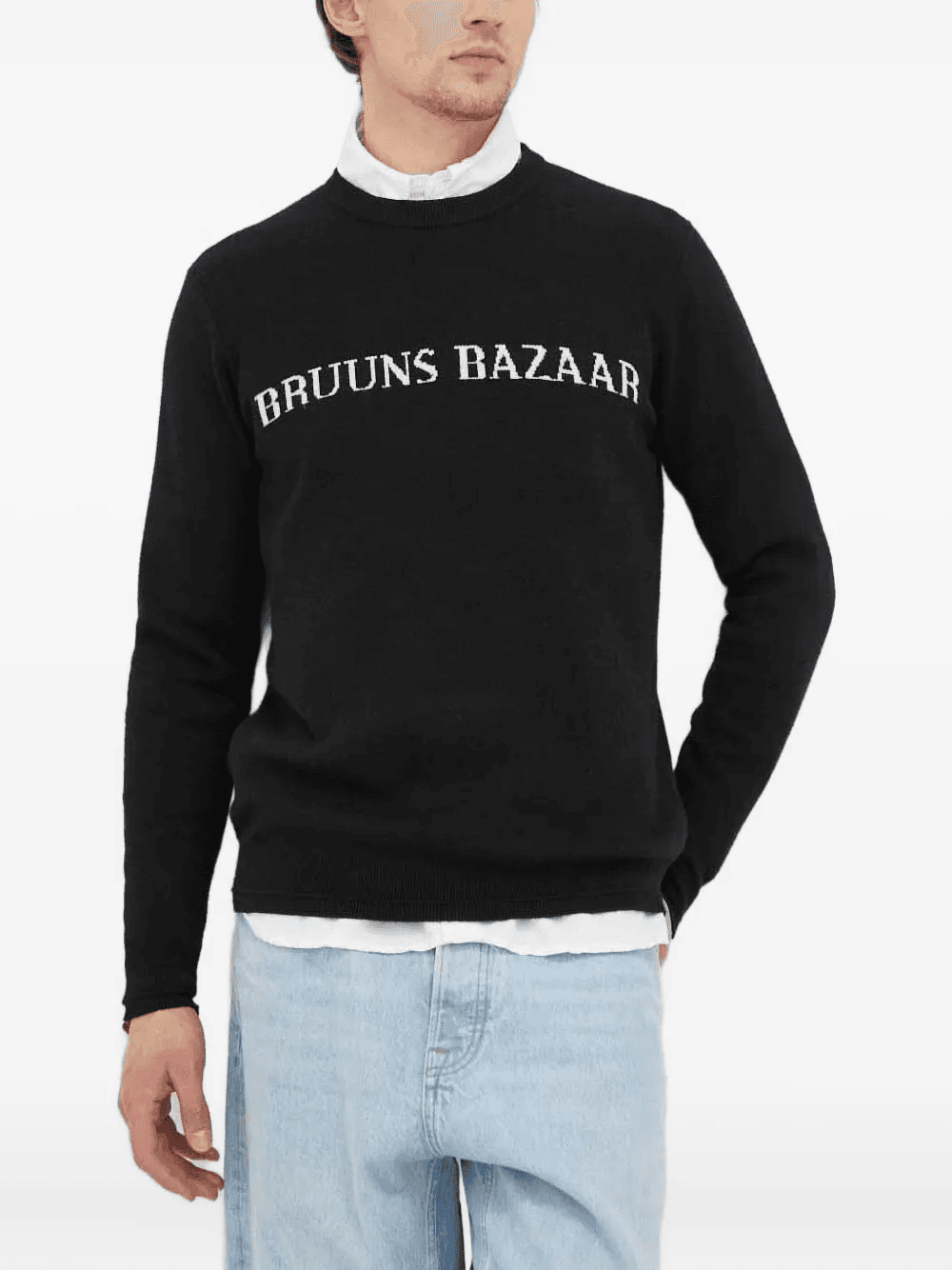 logo-intarsia crew-neck sweater - Image 1