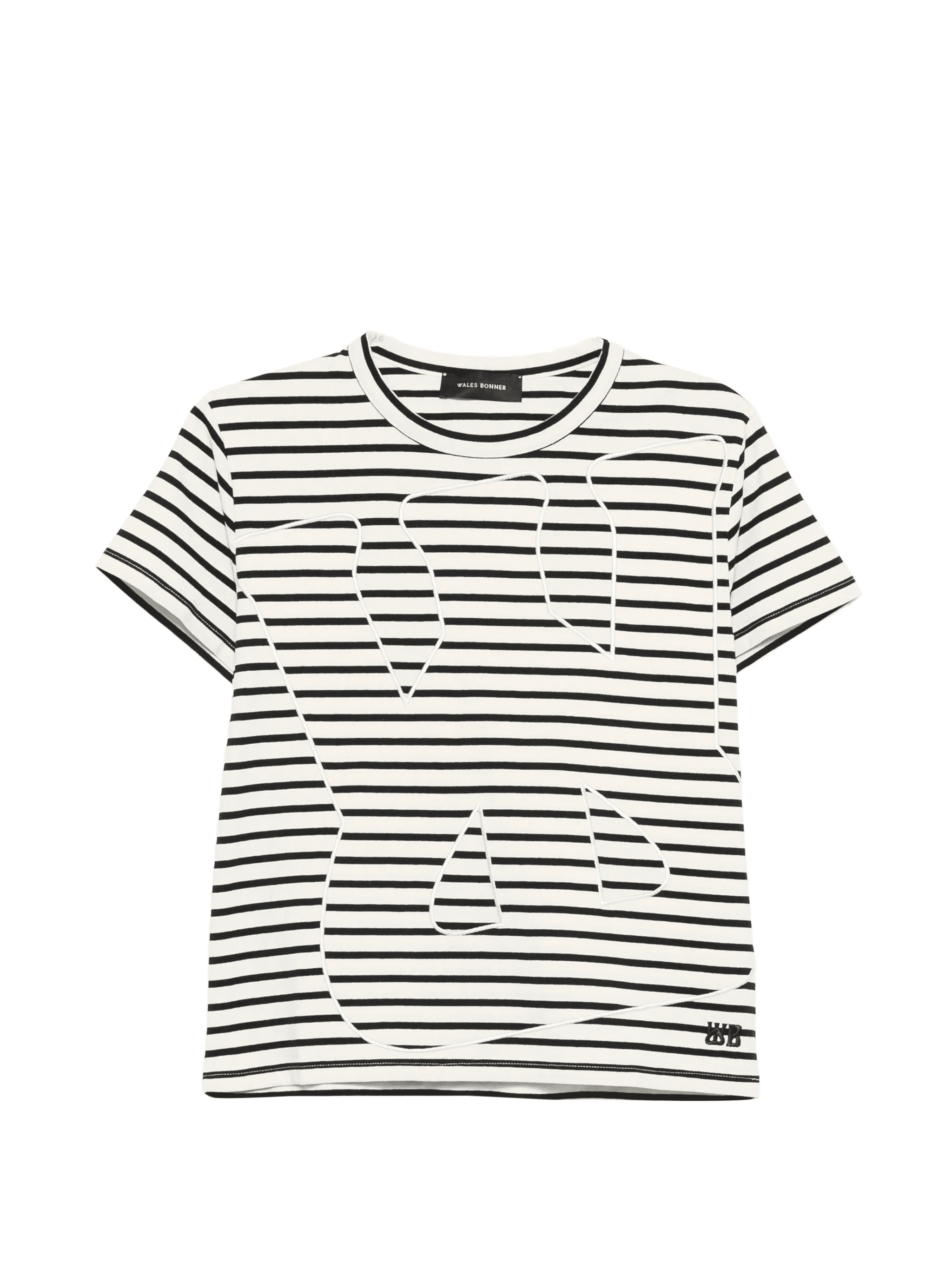 striped-pattern graphic-print T-shirt - Image 1