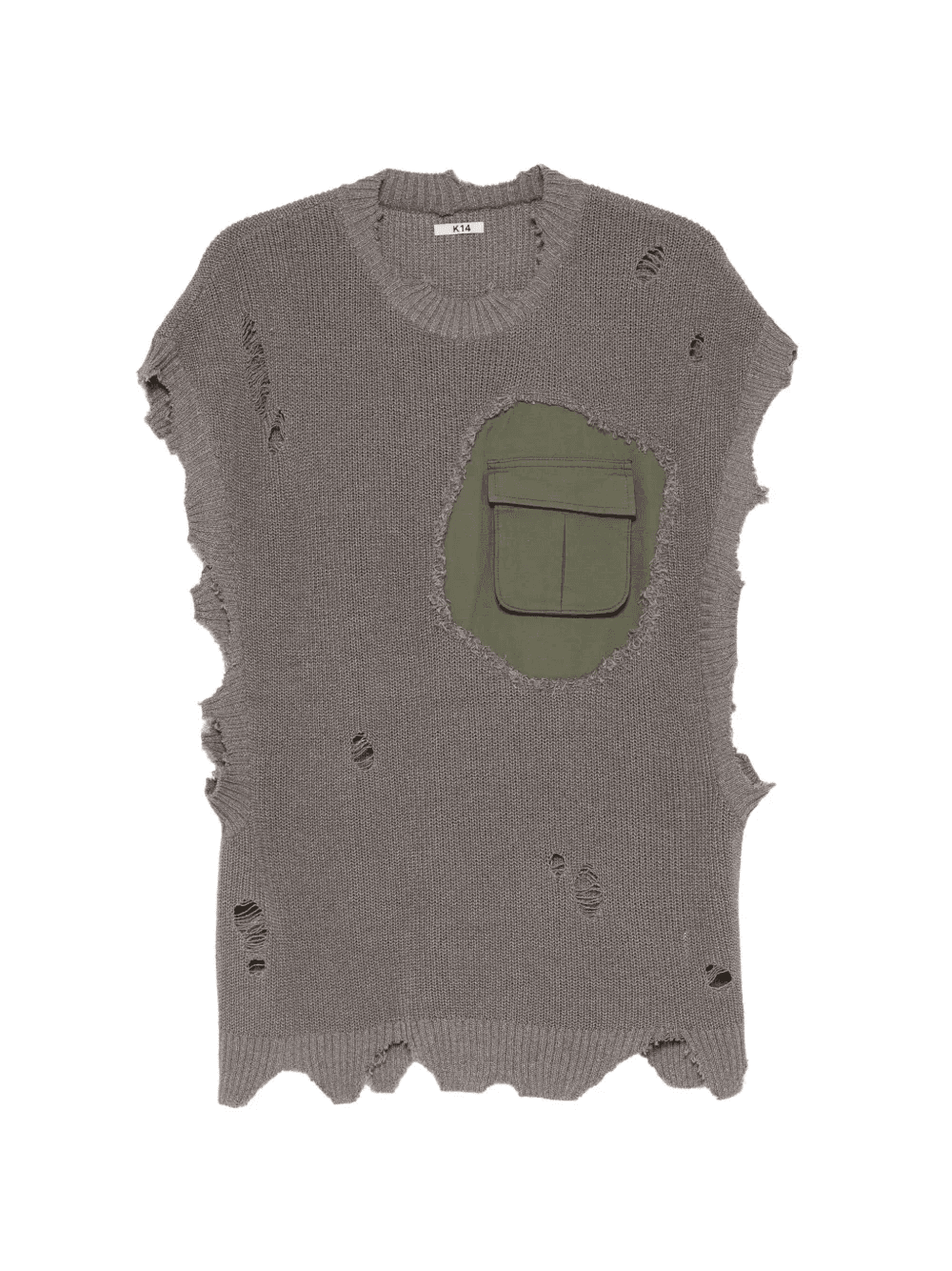 distressed pocket T-shirt - Image 1