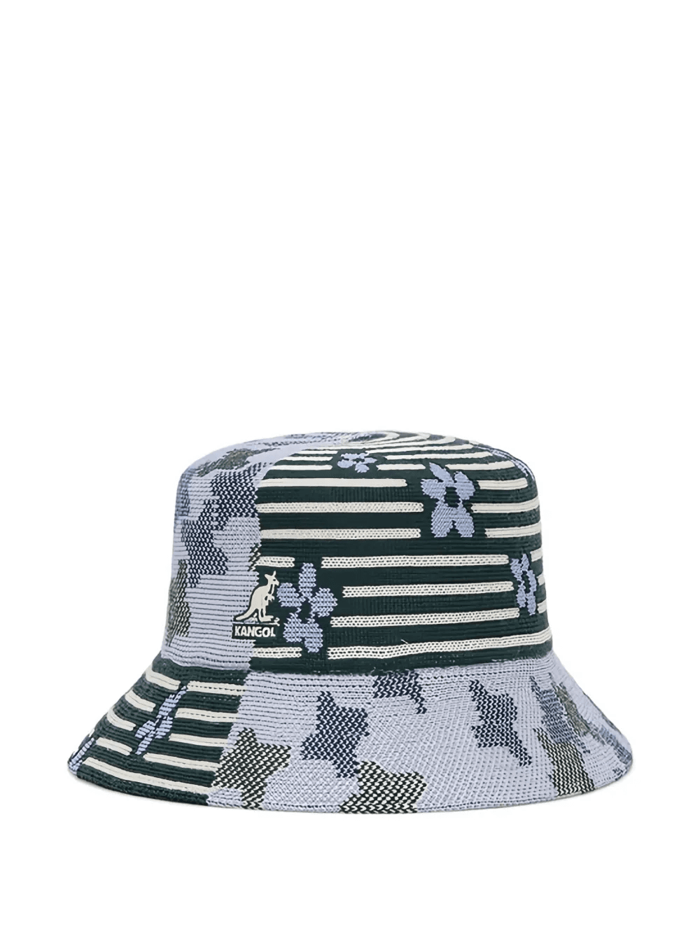 striped-detail floral bucket hat - Image 1