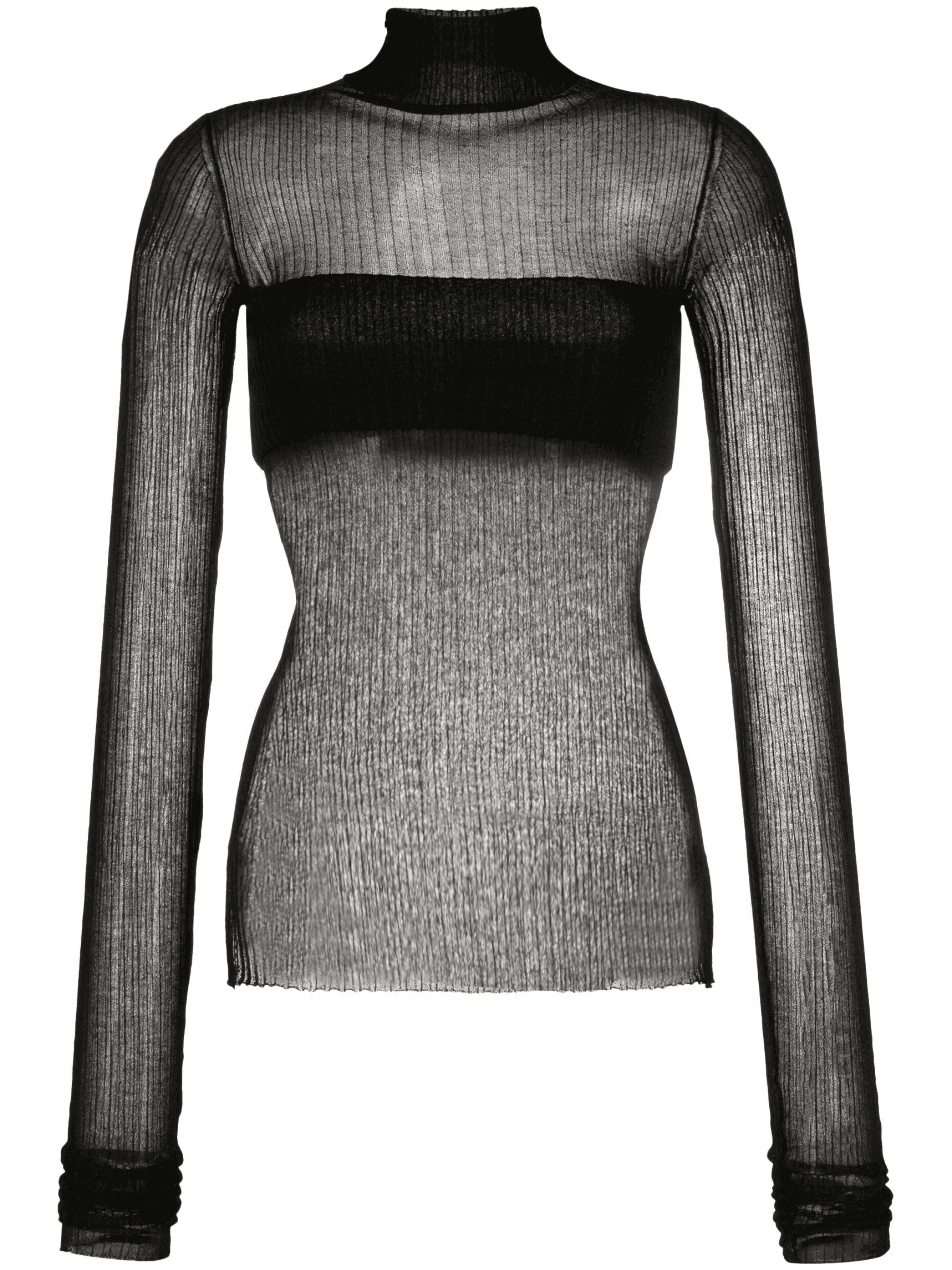 high-neck ribbed top - Image 1
