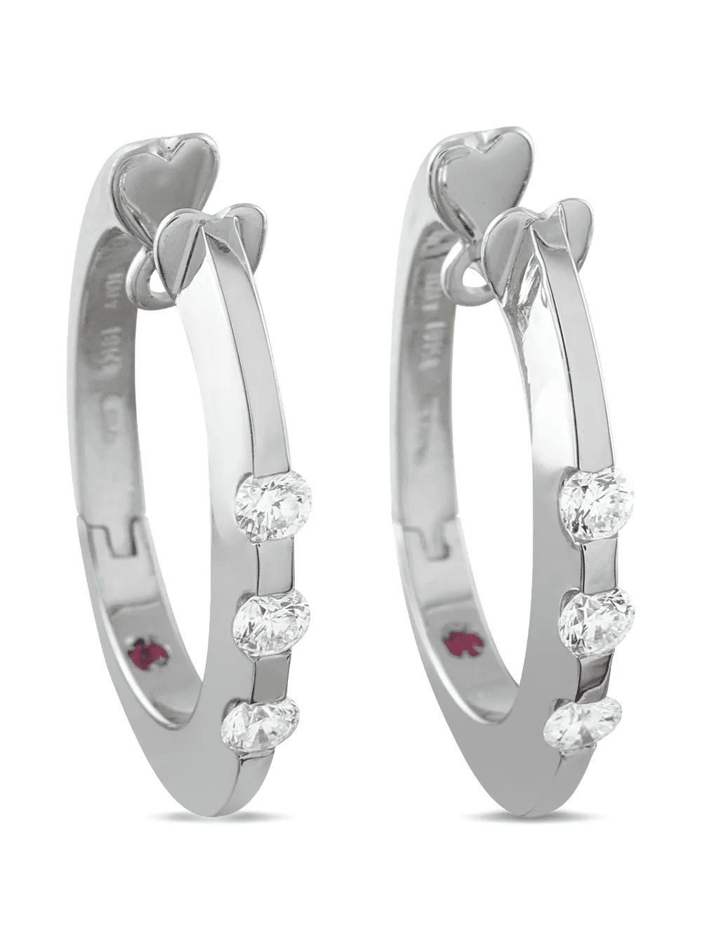 diamond and ruby earrings - Image 1
