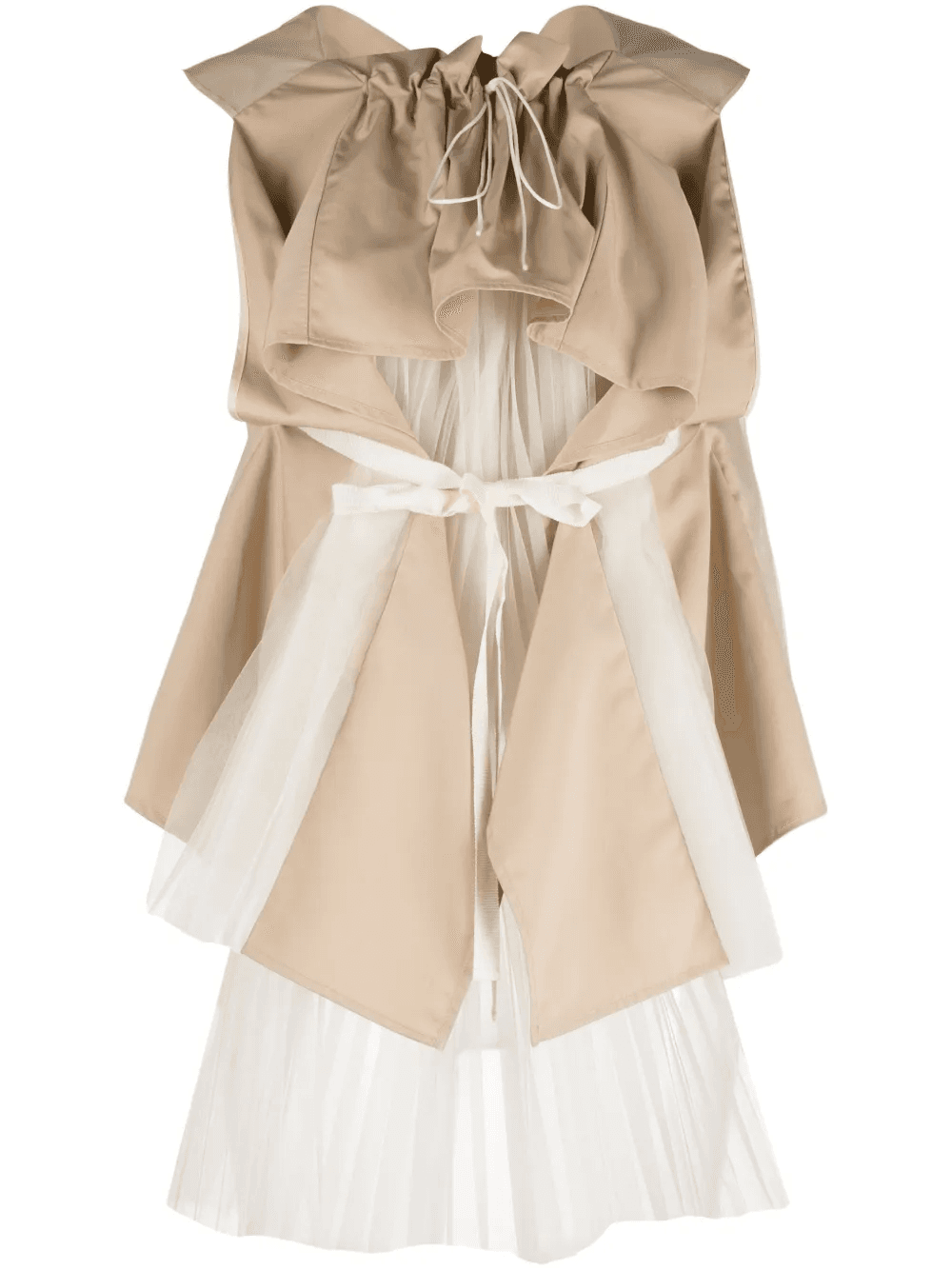 tulle-overlay panelled top - Image 1