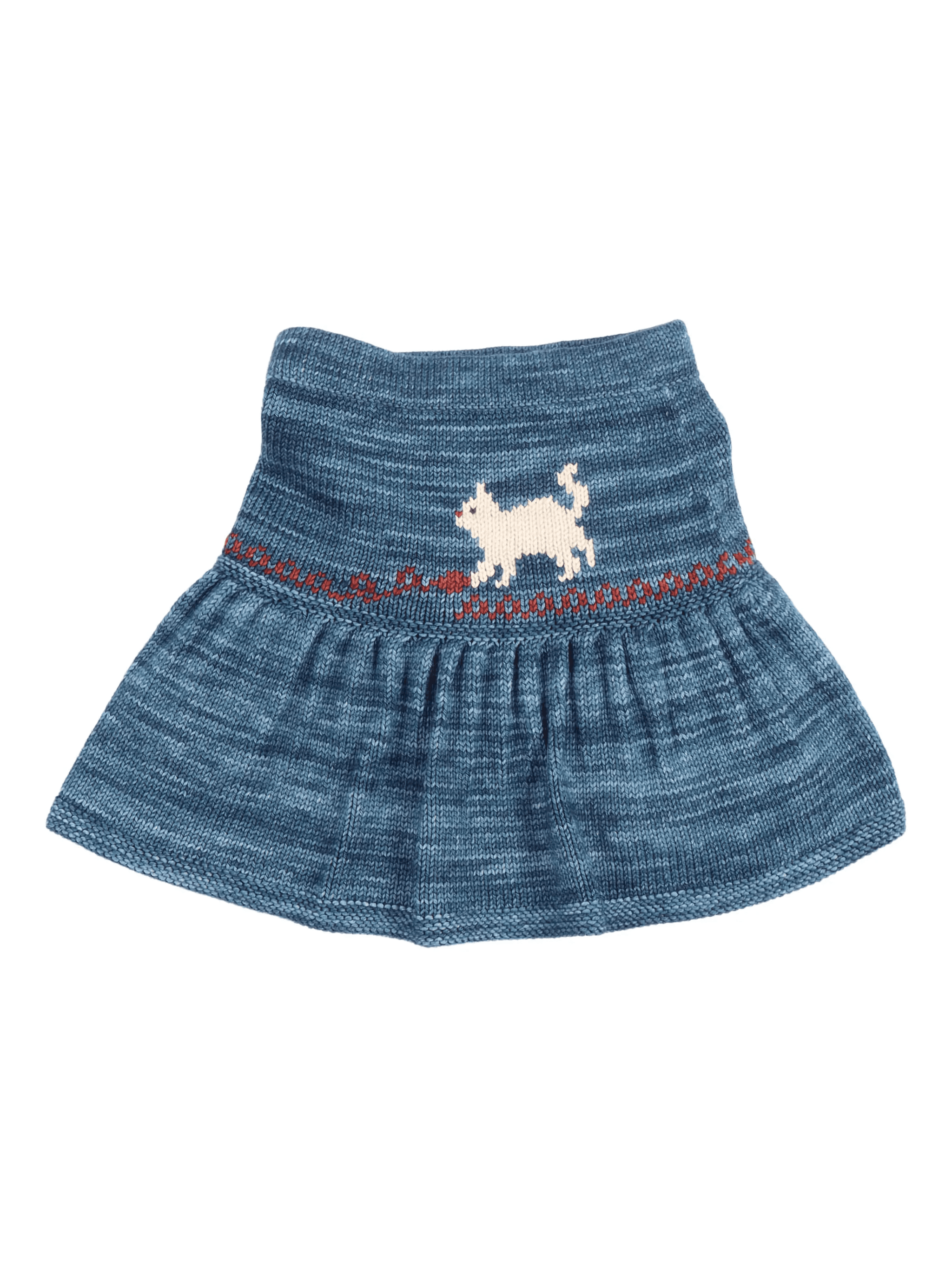 kitten-intarsia detail skirt - Image 1