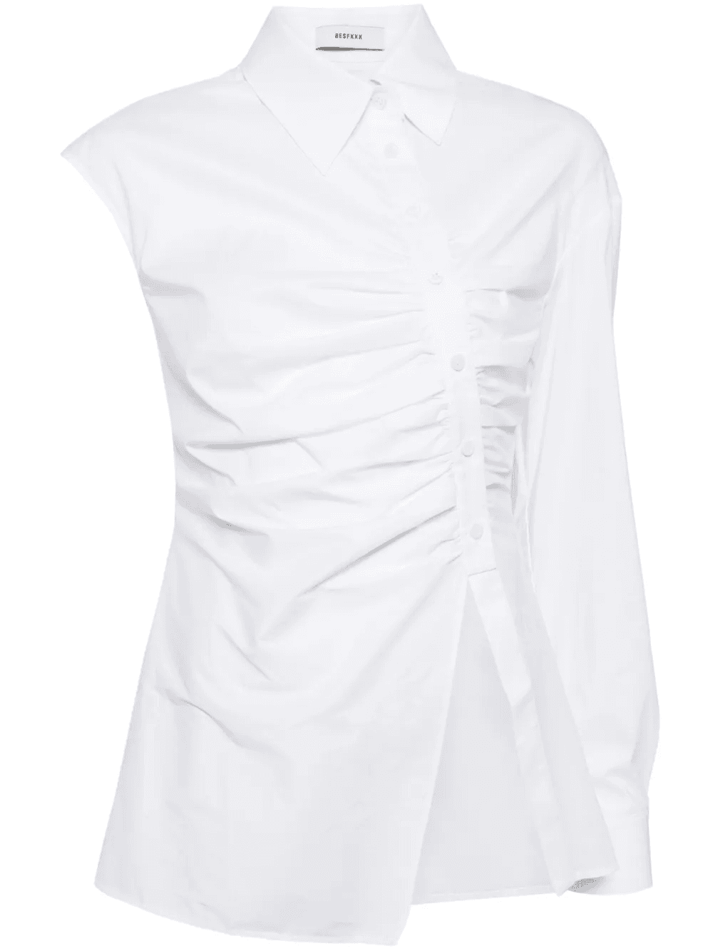 gathered-detail asymmetric shirt - Image 1