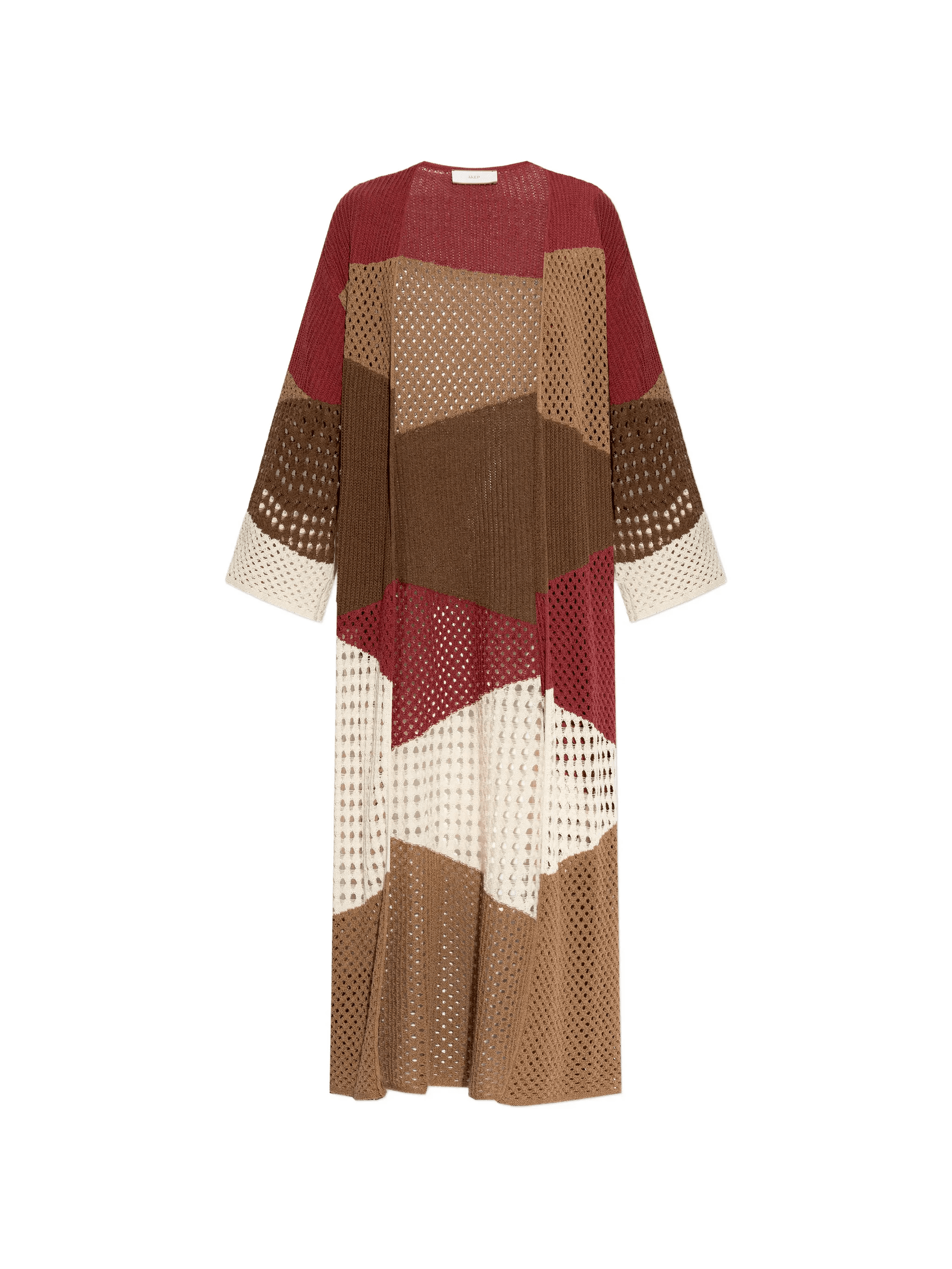 colour-block open-knit cardigan - Image 1