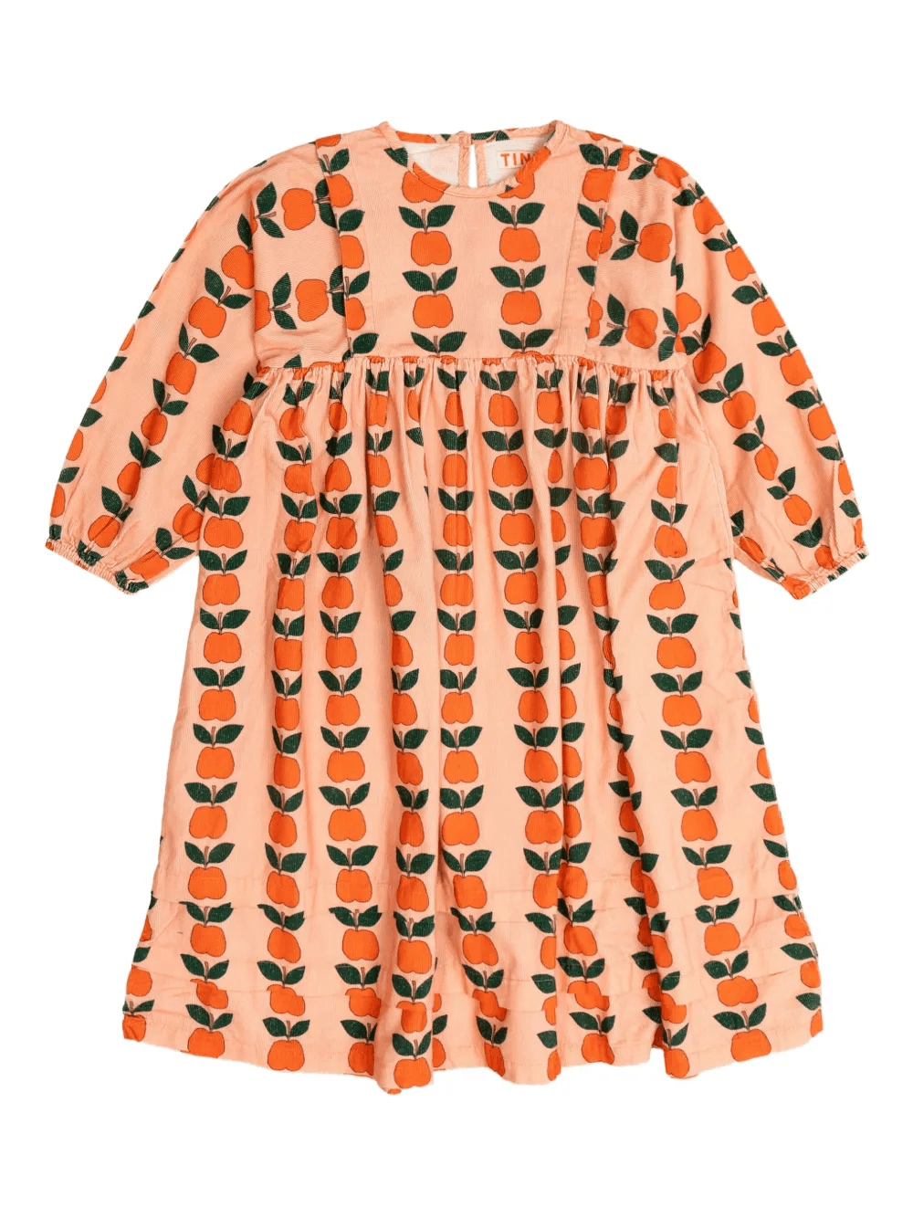 apple-print corduroy casual dress - Image 1