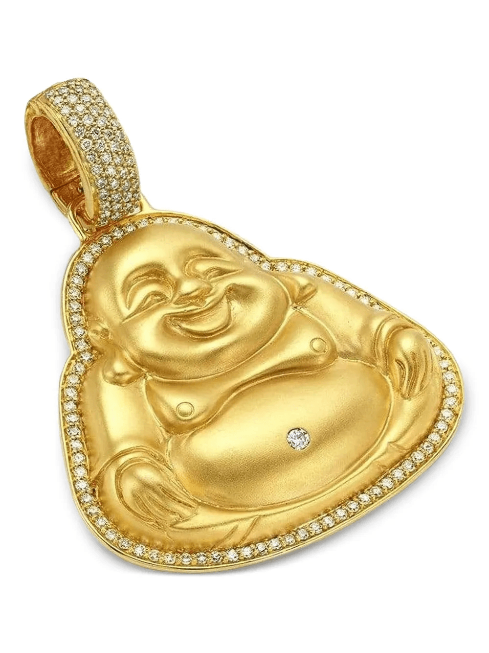 20K yellow gold large Happy Buddha pendant - Image 1