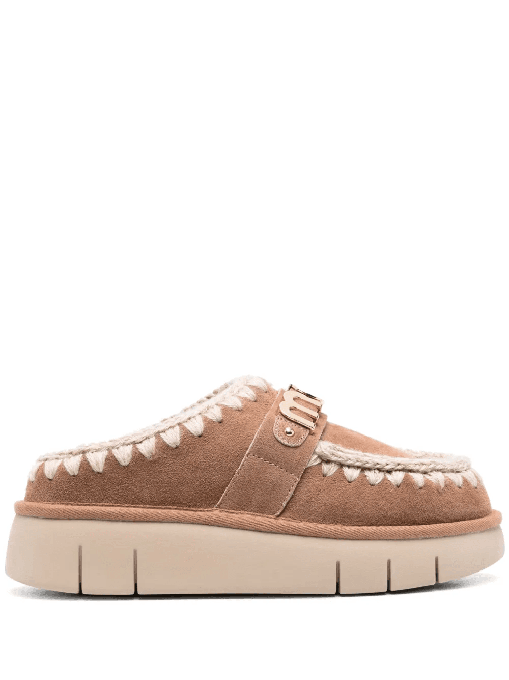 logo-appliqué suede mules - Image 1