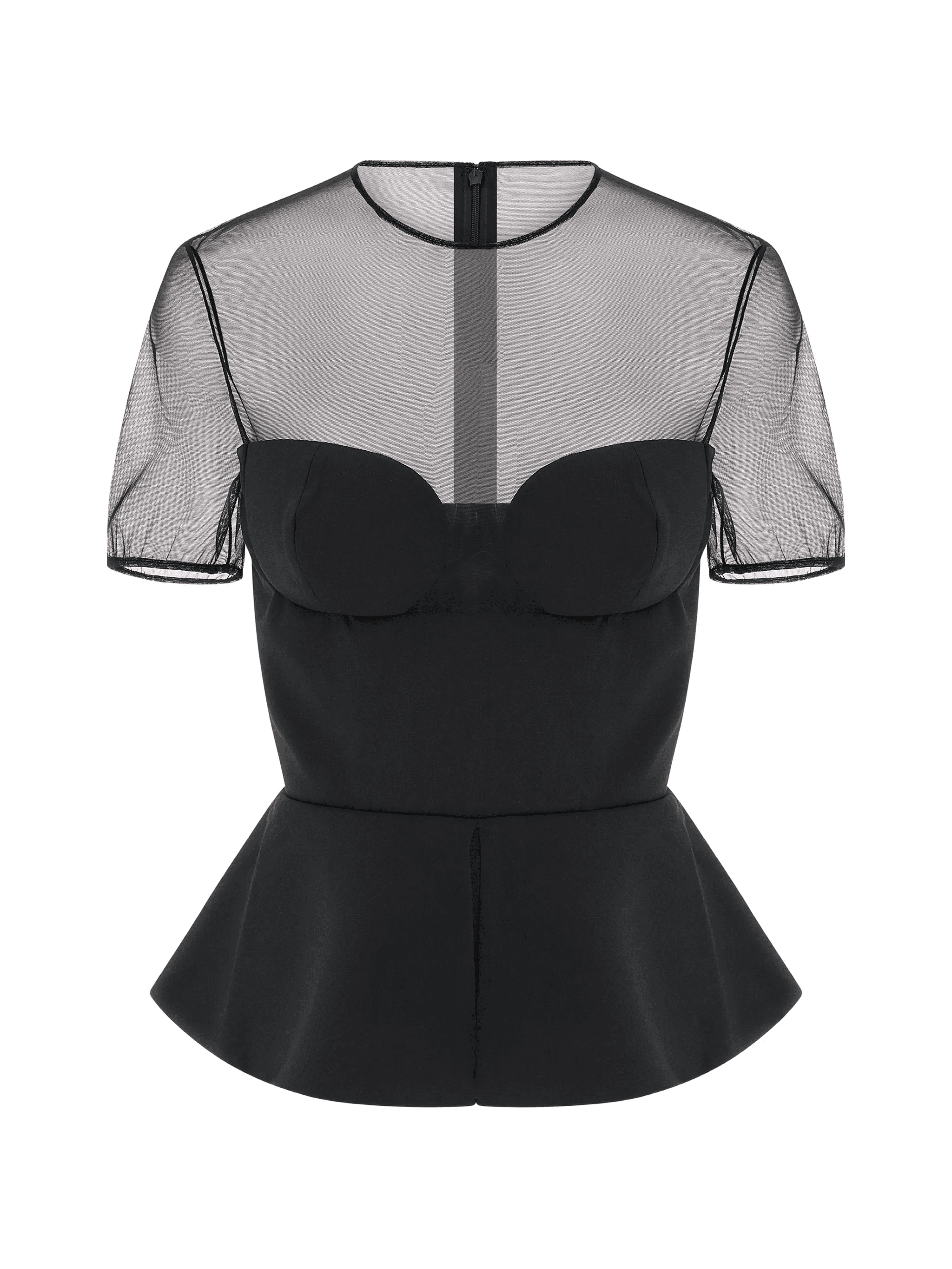 sheer-neckline blouse - Image 1