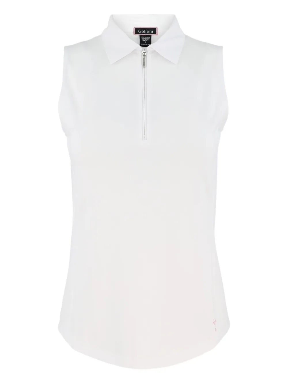 zip-neck sleeveless polo top - Image 1