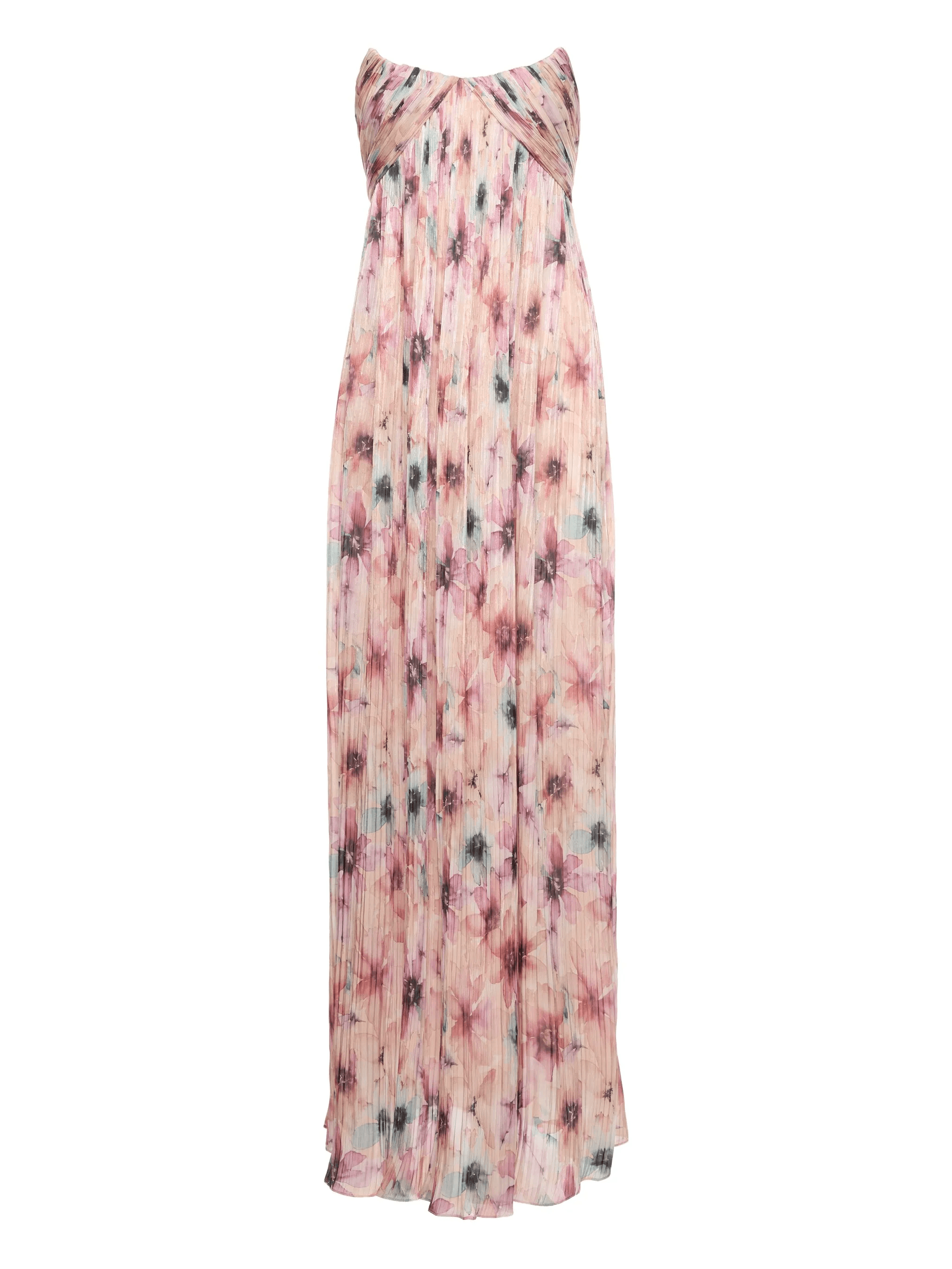 Veronica plissé floral-print maxi dress - Image 1