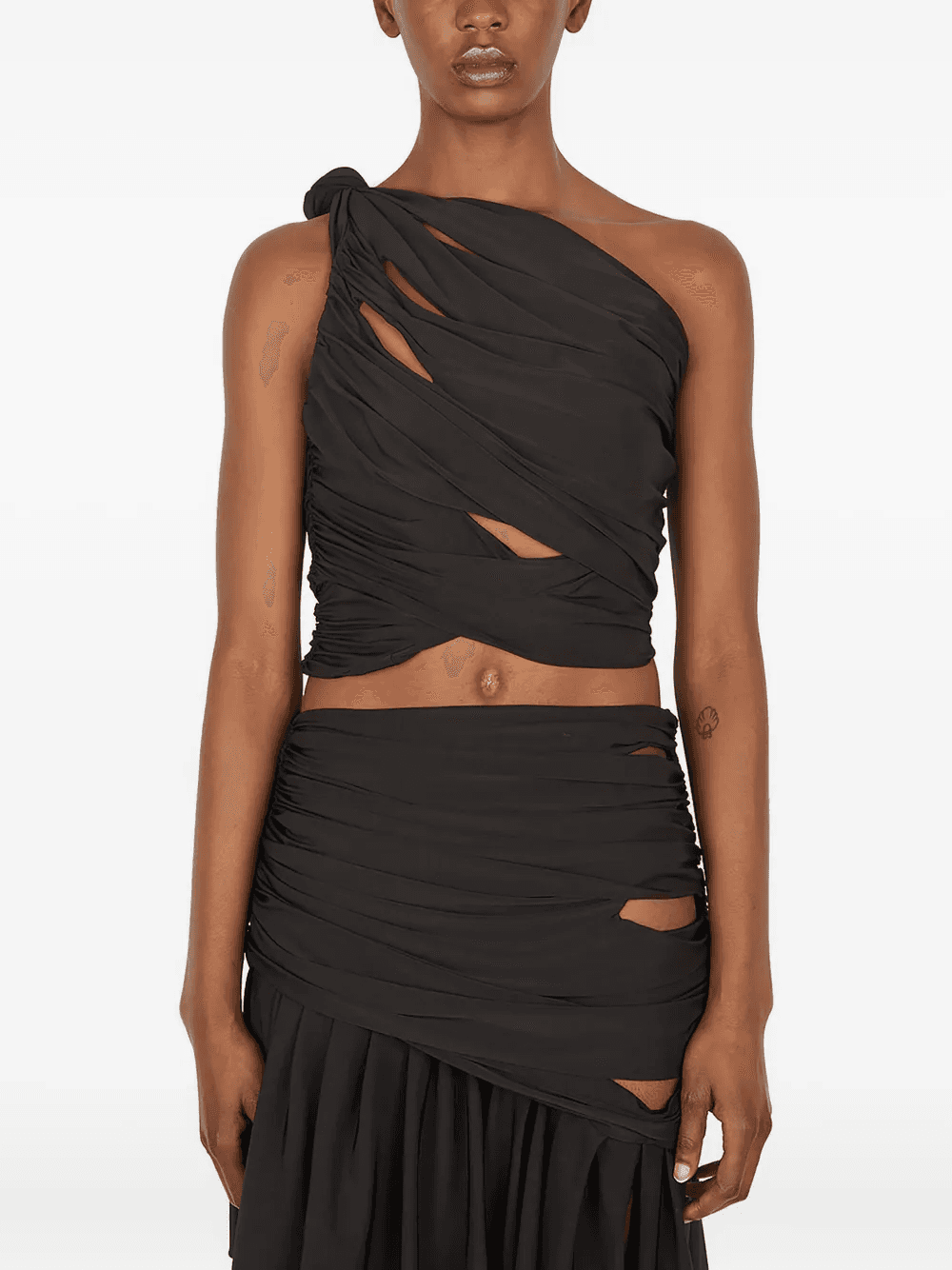 asymmetric-neck cut-out tank top - Image 1