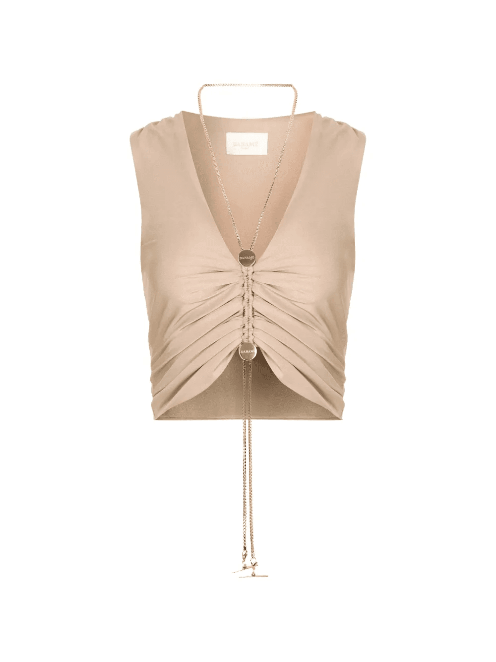 gathered V-neck top - Image 1