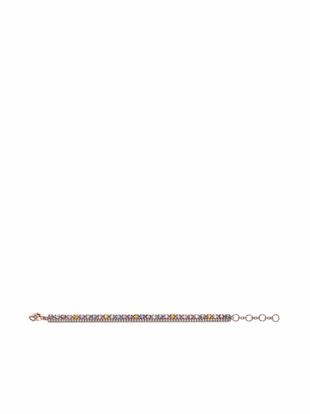 18kt rose gold rainbow sapphire and diamond bracelet - Image 1