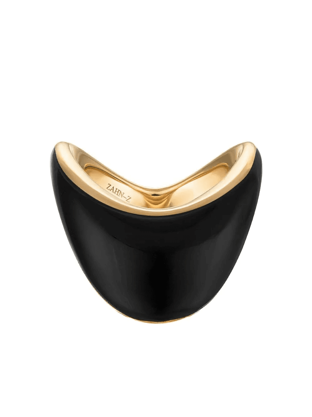 14K yellow gold Zaha onyx ring - Image 1